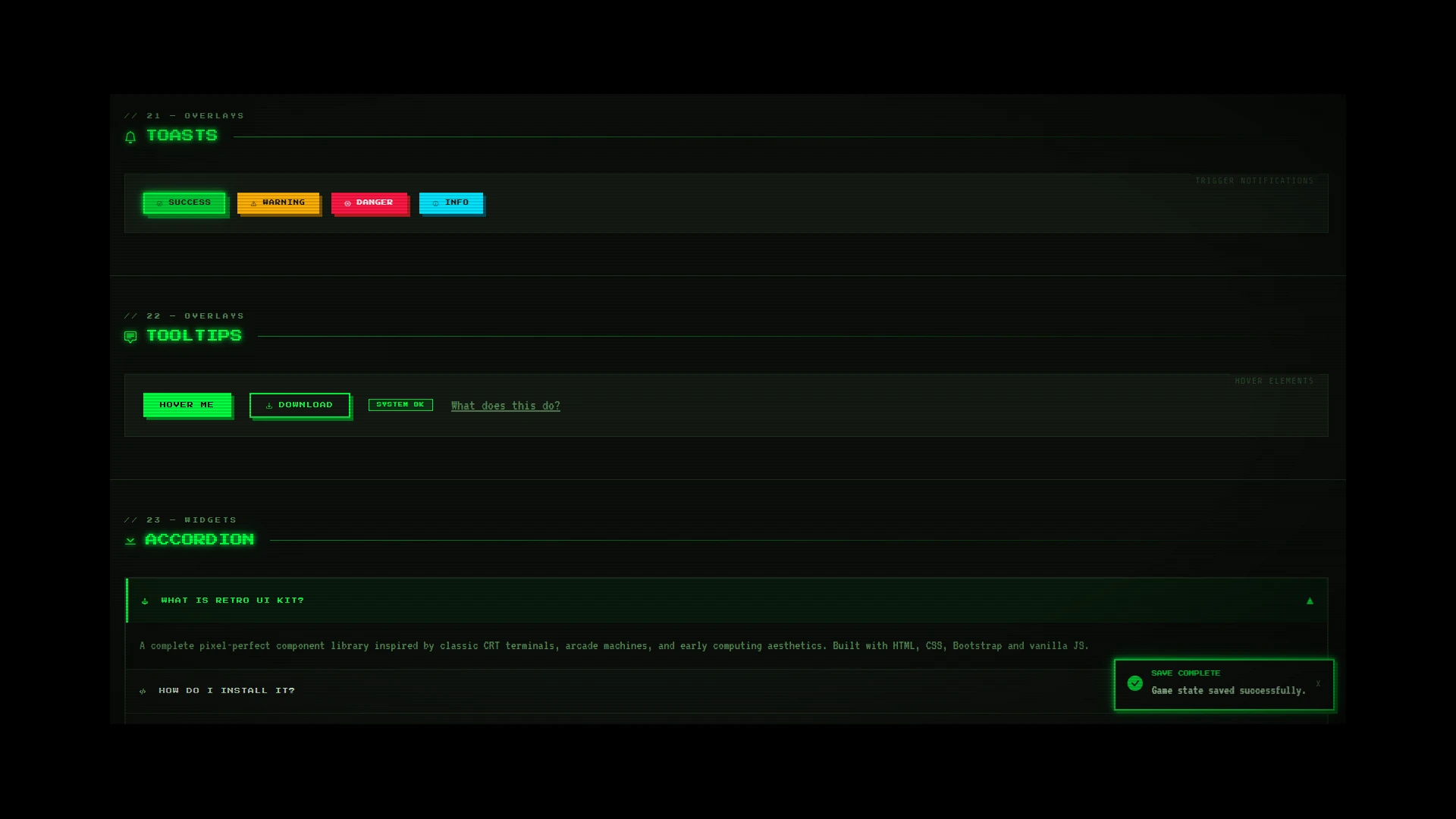 Retro UI Kit - UI Elements & Starter Templates