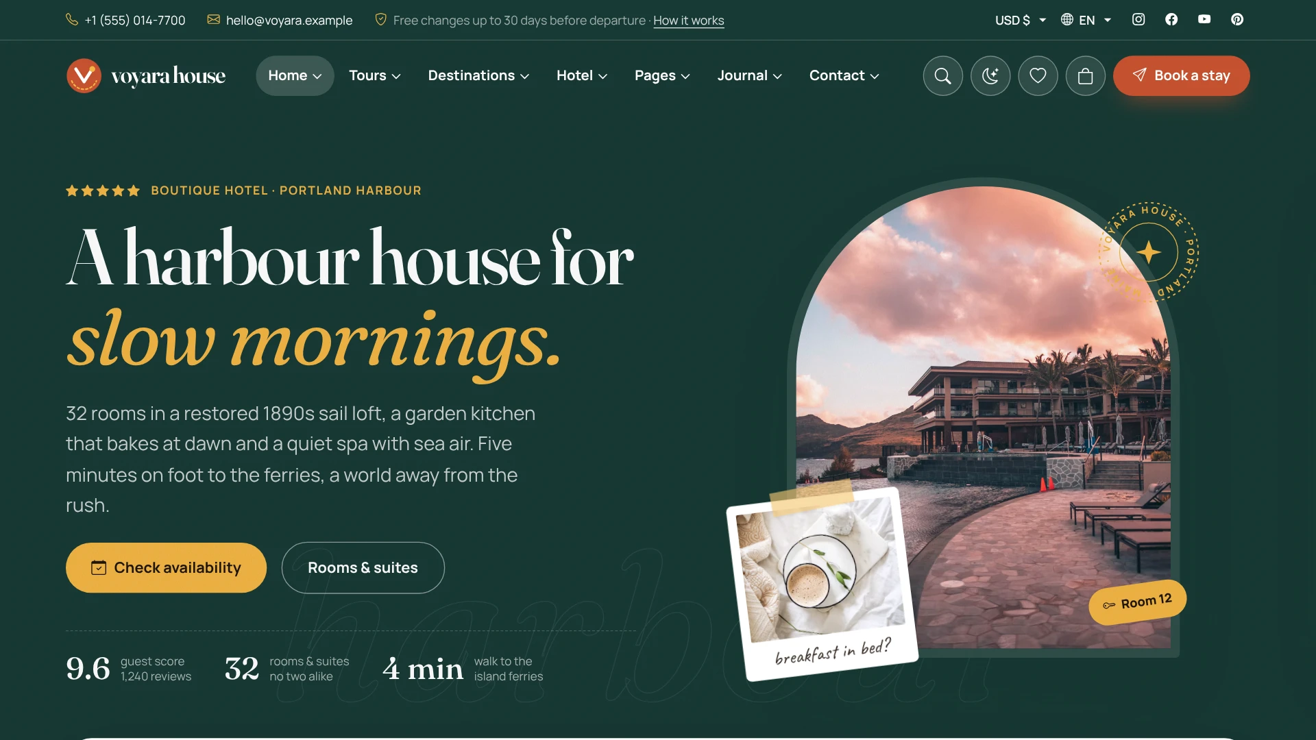 Voyara - Travel Agency & Boutique Hotel HTML Template