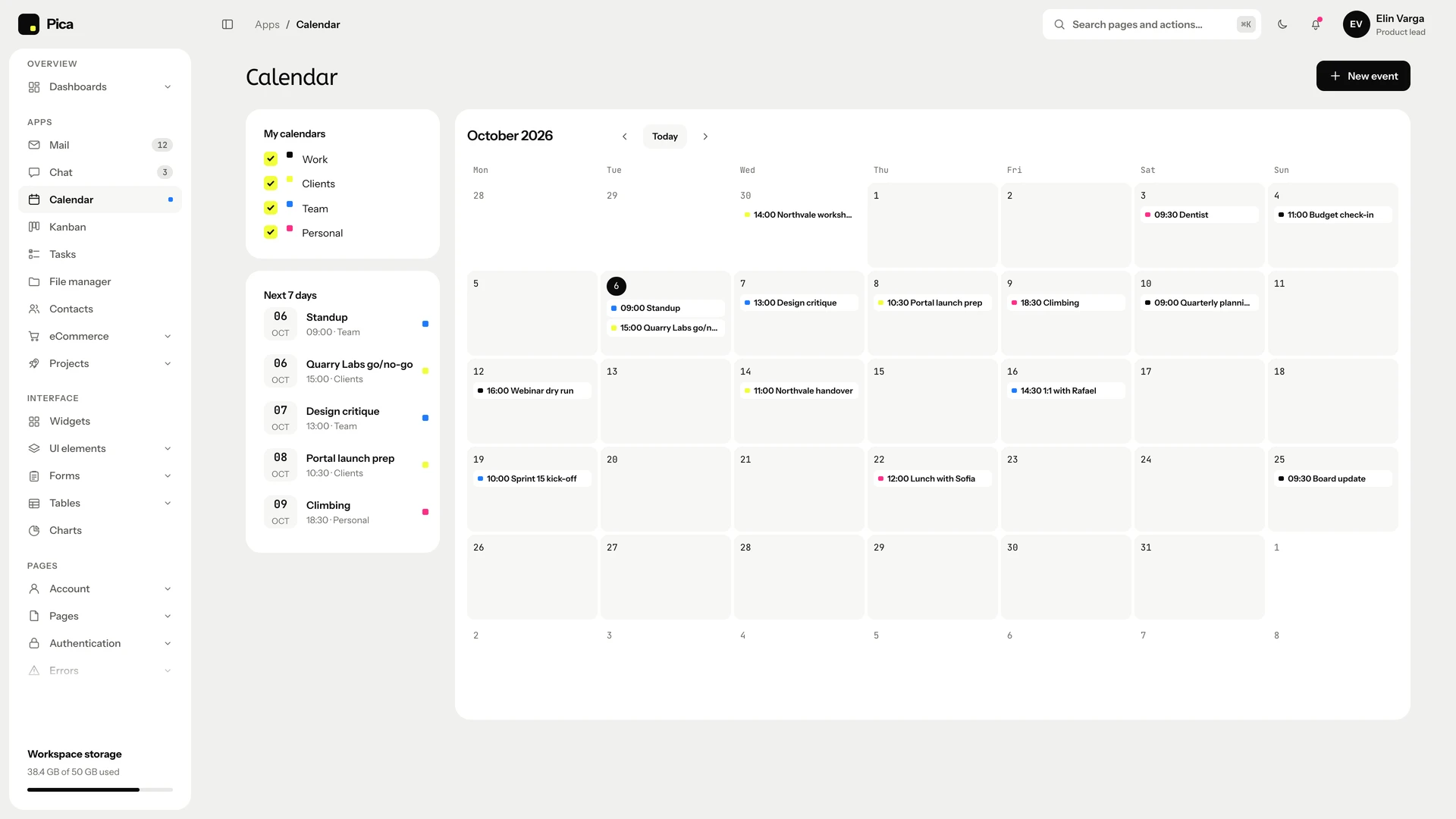 Pica - Minimal Black & White Admin Dashboard Template