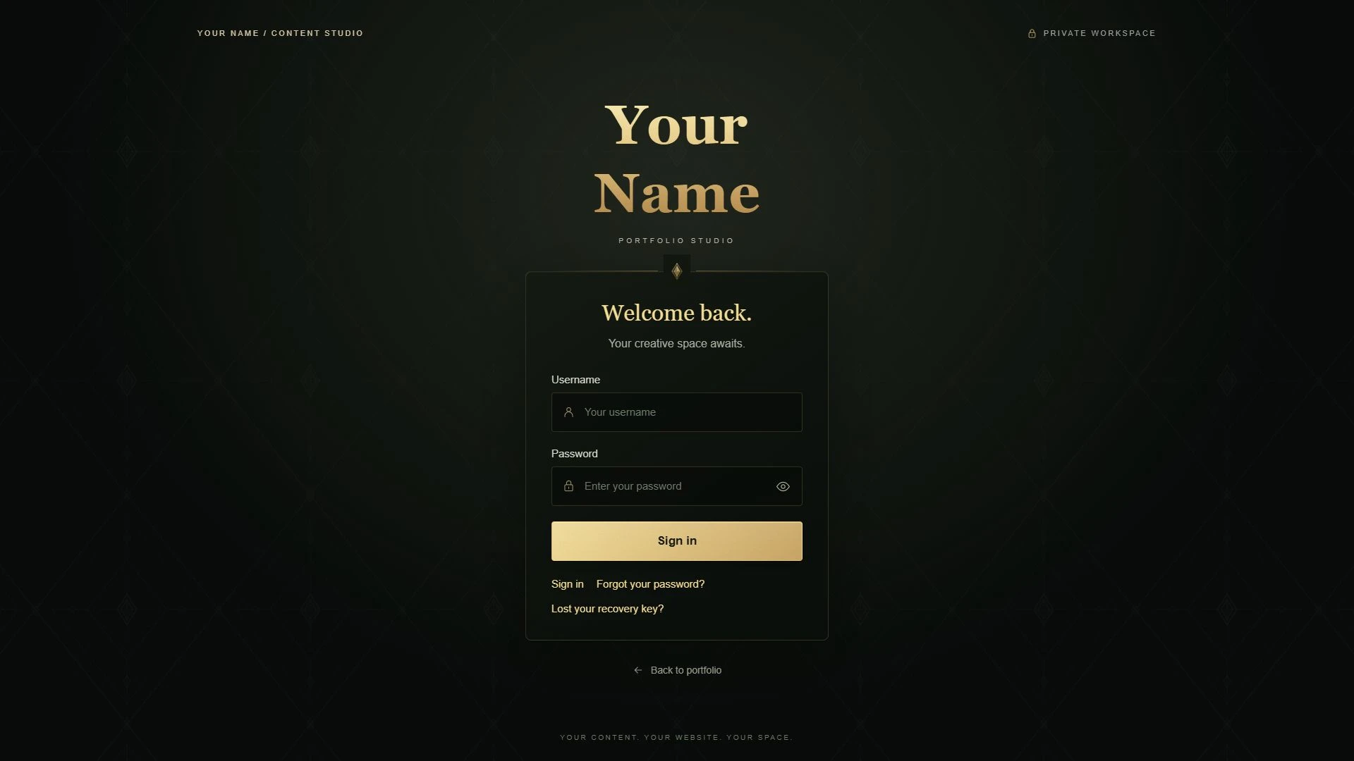 Gold Portfolio - PHP Portfolio with Admin Dashboard (Screenshot 3 of 5)