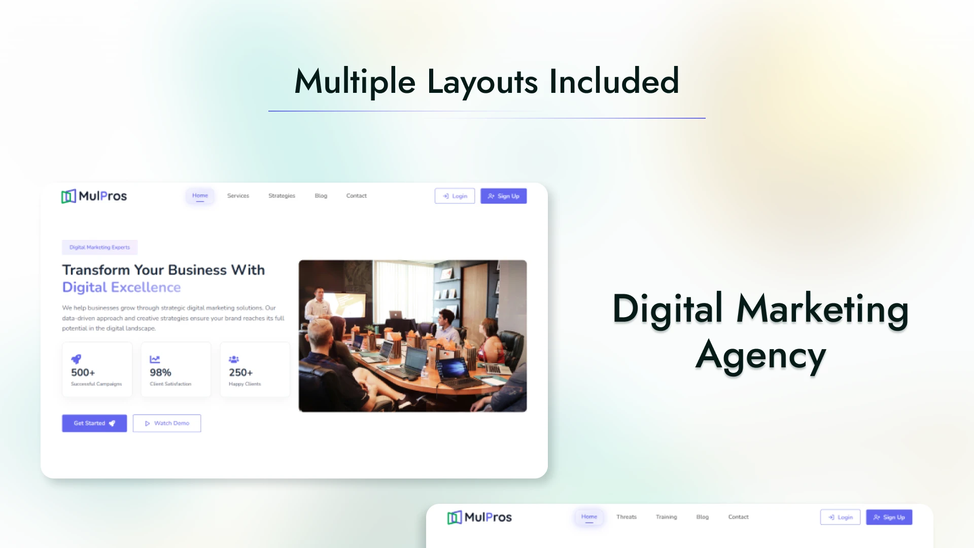 MulPros - Multipurpose Landing Website Template Modern Business Startup