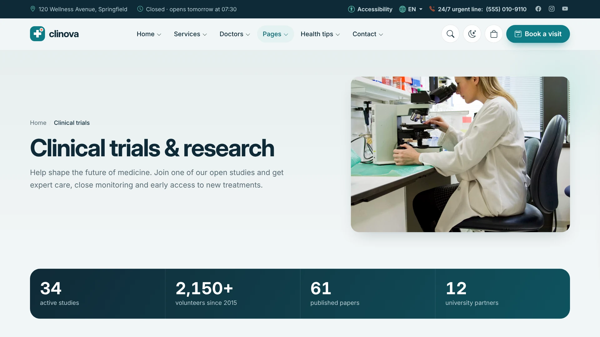 Clinova - Medical Clinic & Healthcare HTML Template