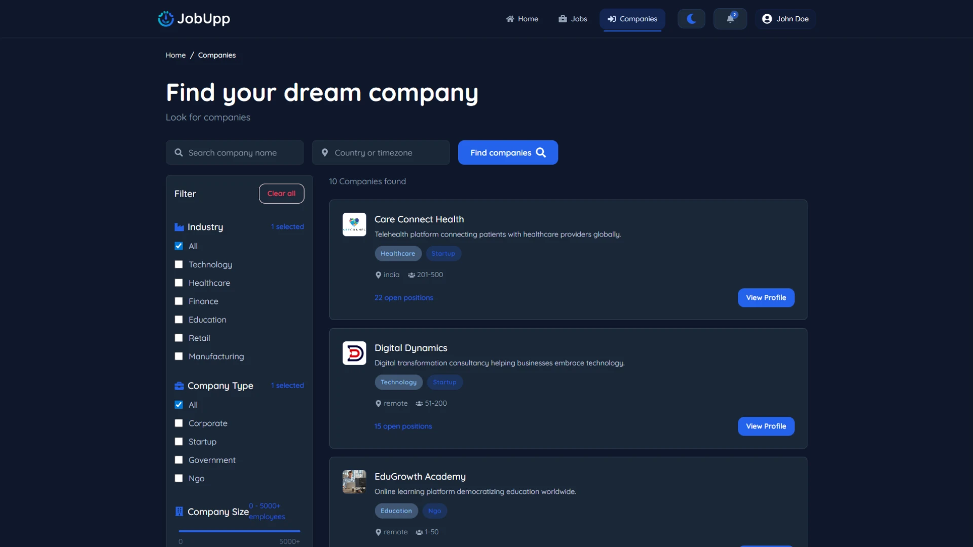JobUpp - Job Portal Website Template Modern Job Board Platform