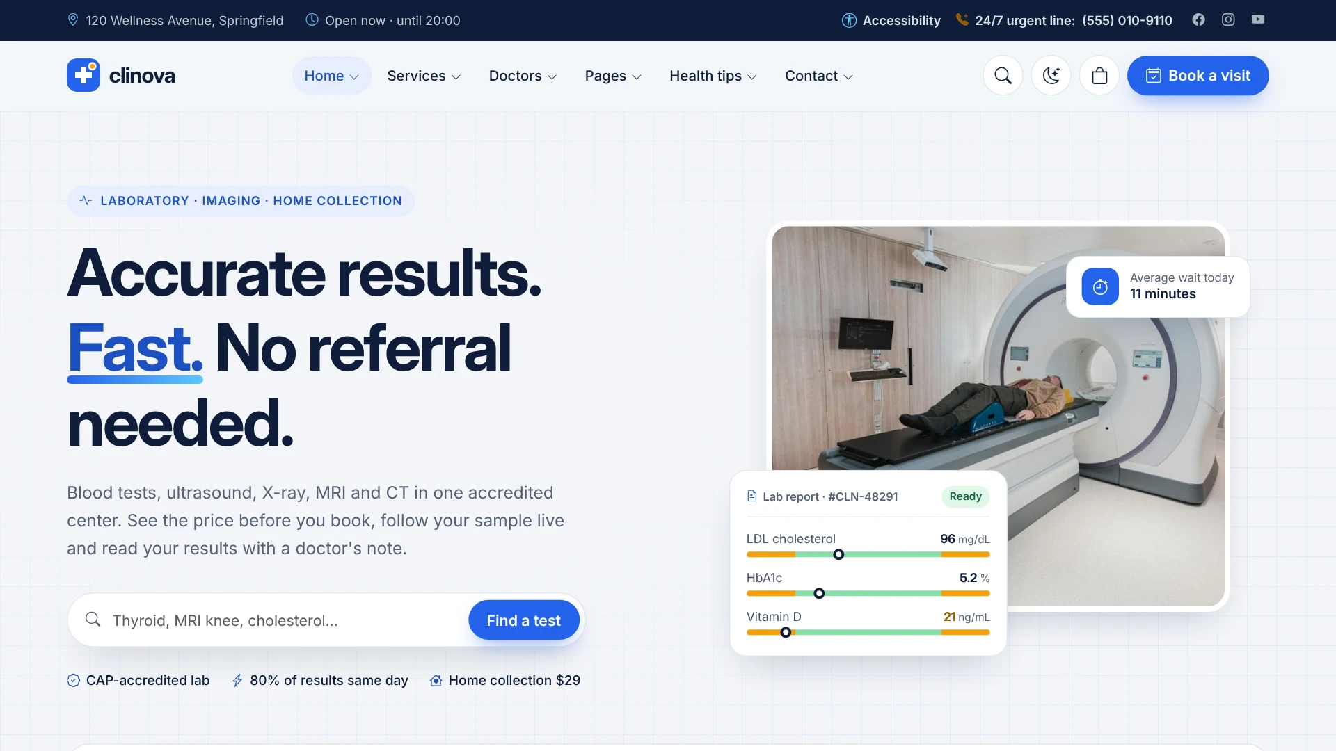 Clinova - Medical Clinic & Healthcare WordPress Theme