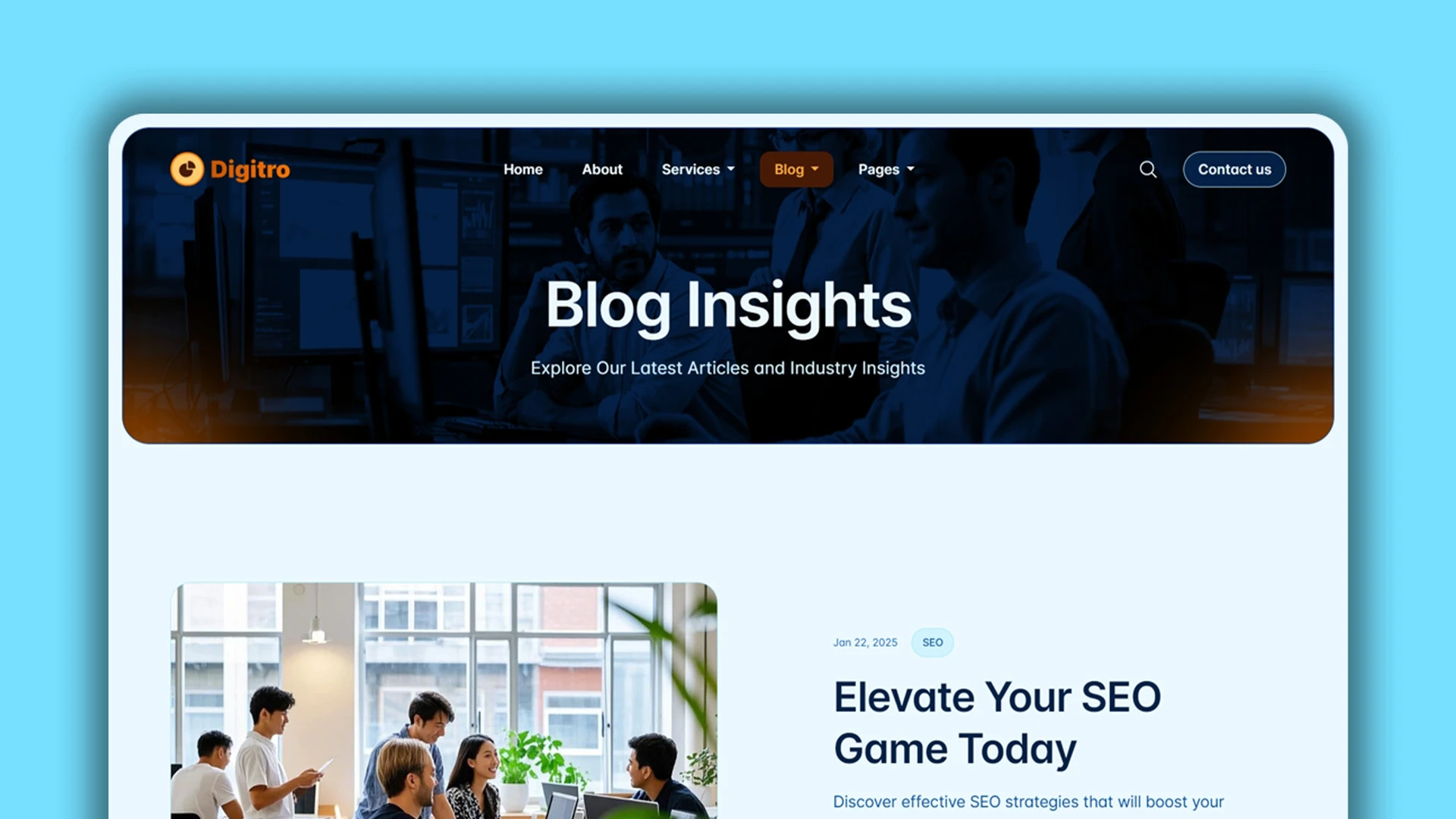 Digitro - Cutting-Edge Digital Marketing Agency HTML Website Template