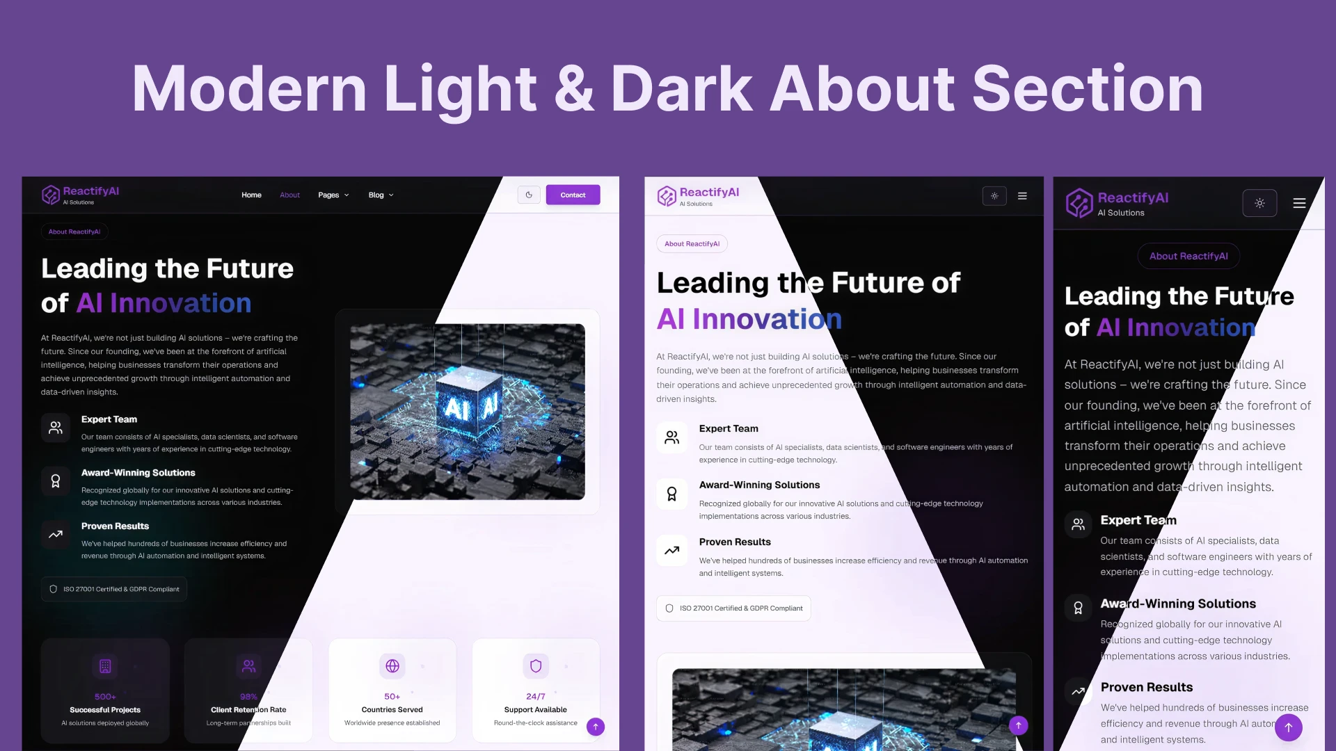 ReactifyAI - AI Startup & Tech Innovation React Template