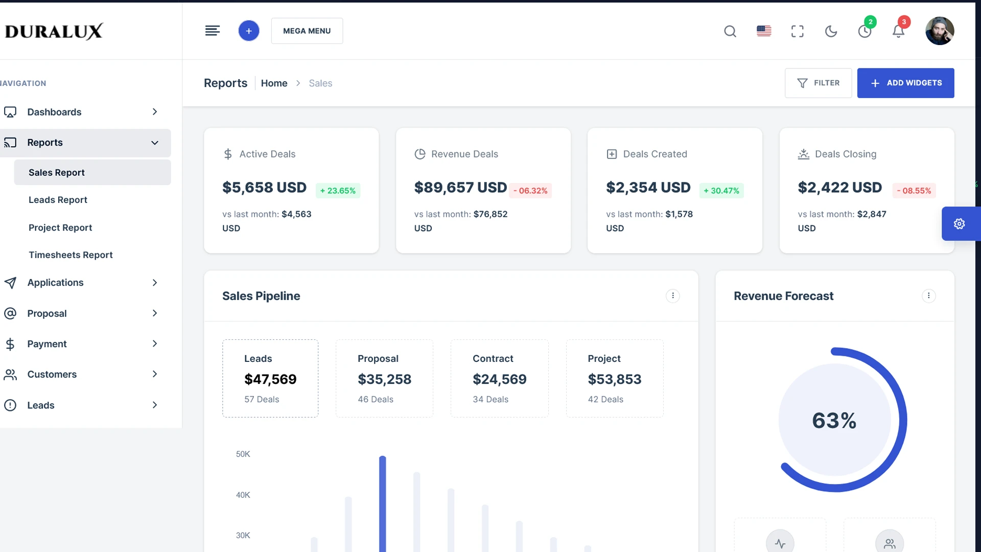 Duralux - PHP Admin Dashboard Bootstrap Template