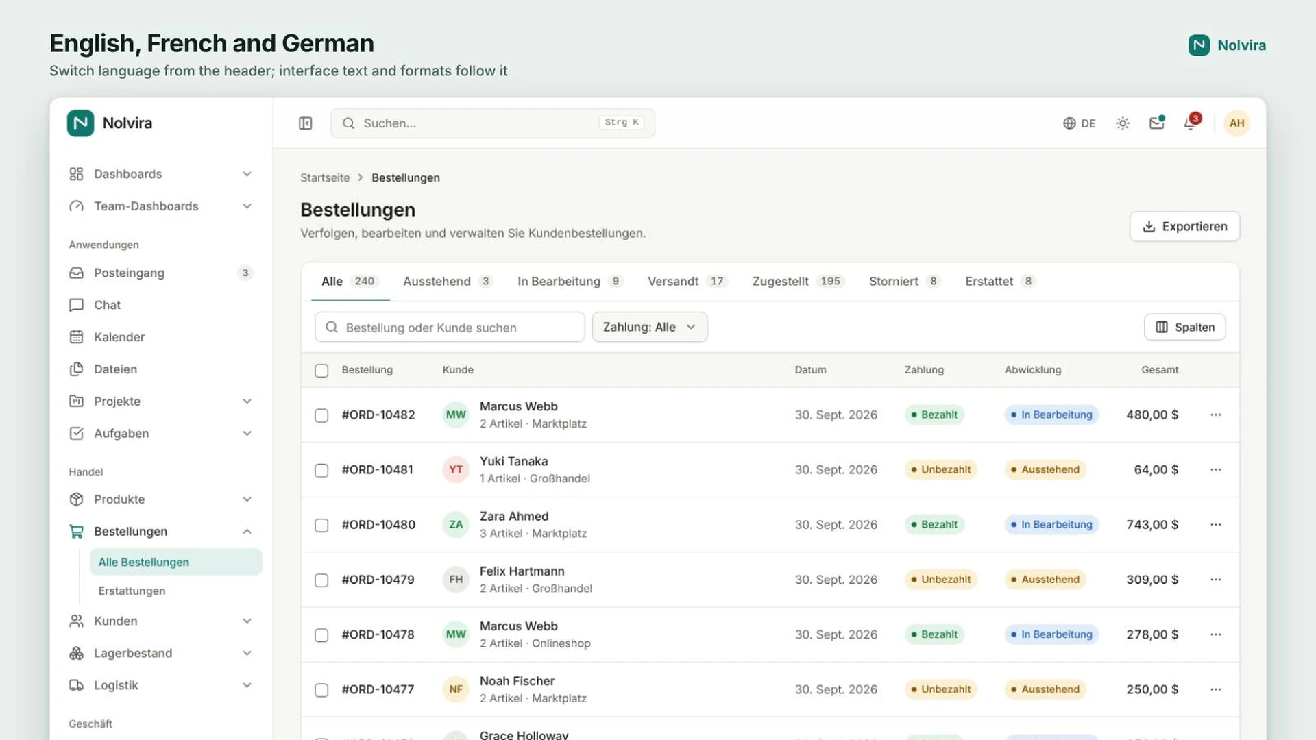Nolvira - Next.js Admin Dashboard for SaaS and E-Commerce