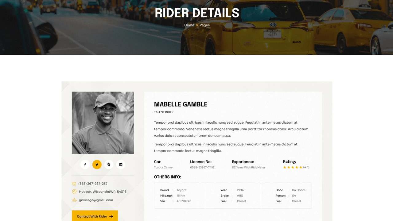 RideNexa - Ride Sharing Taxi Figma Template