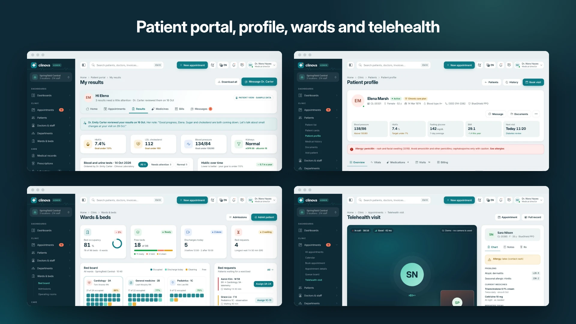 Clinova Admin - Clinic & Hospital Admin Dashboard Template (Screenshot 10 of 20)