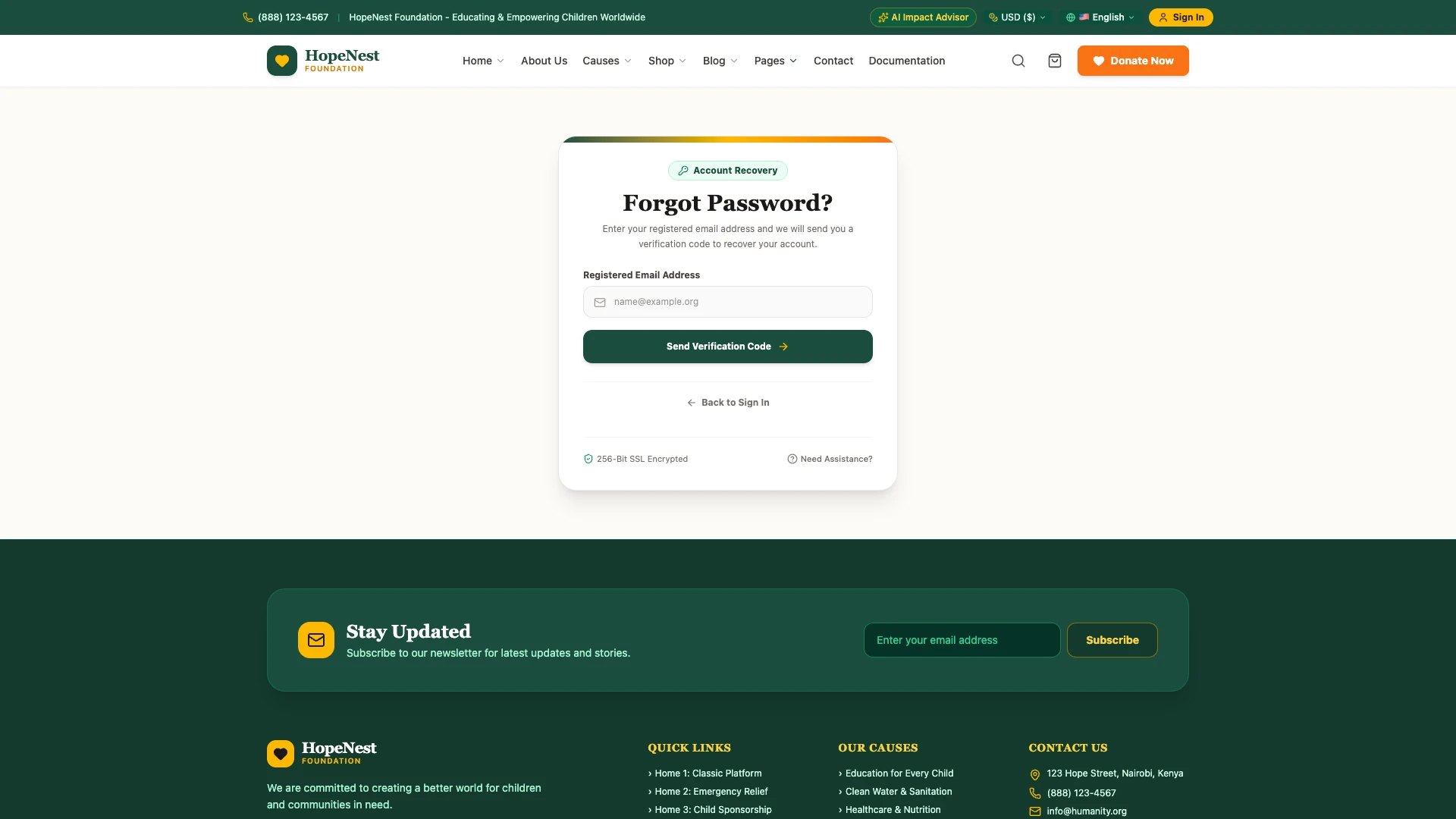 HopeNest - NGO, Charity & Donation Next.js Tailwind Template