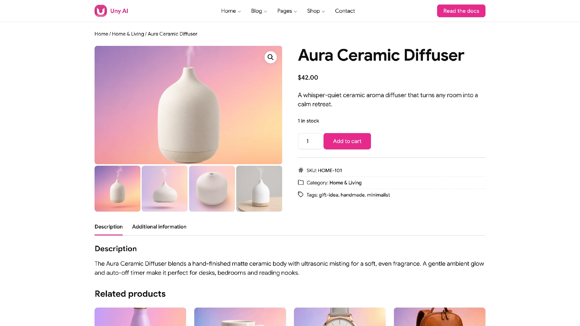 Uny AI - WordPress Theme with Flexible Section Builder