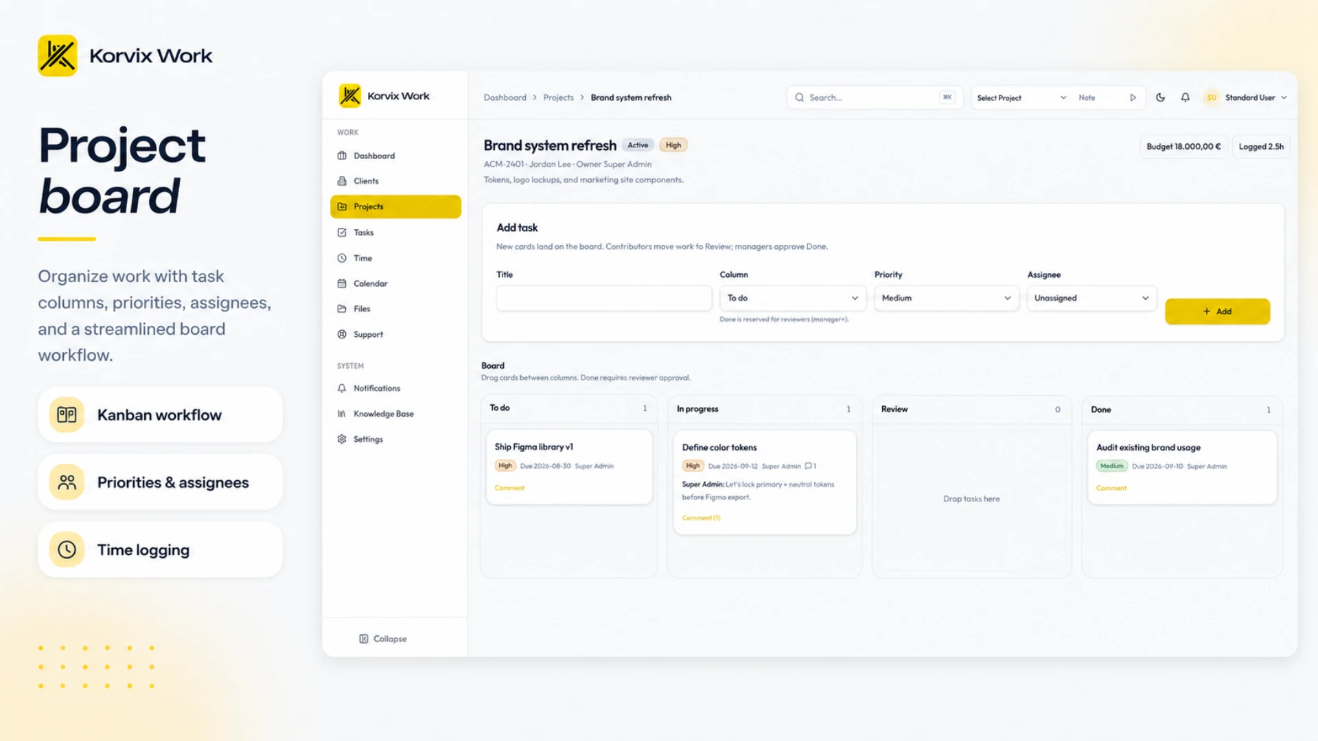 Korvix Work - Laravel & React Admin Dashboard