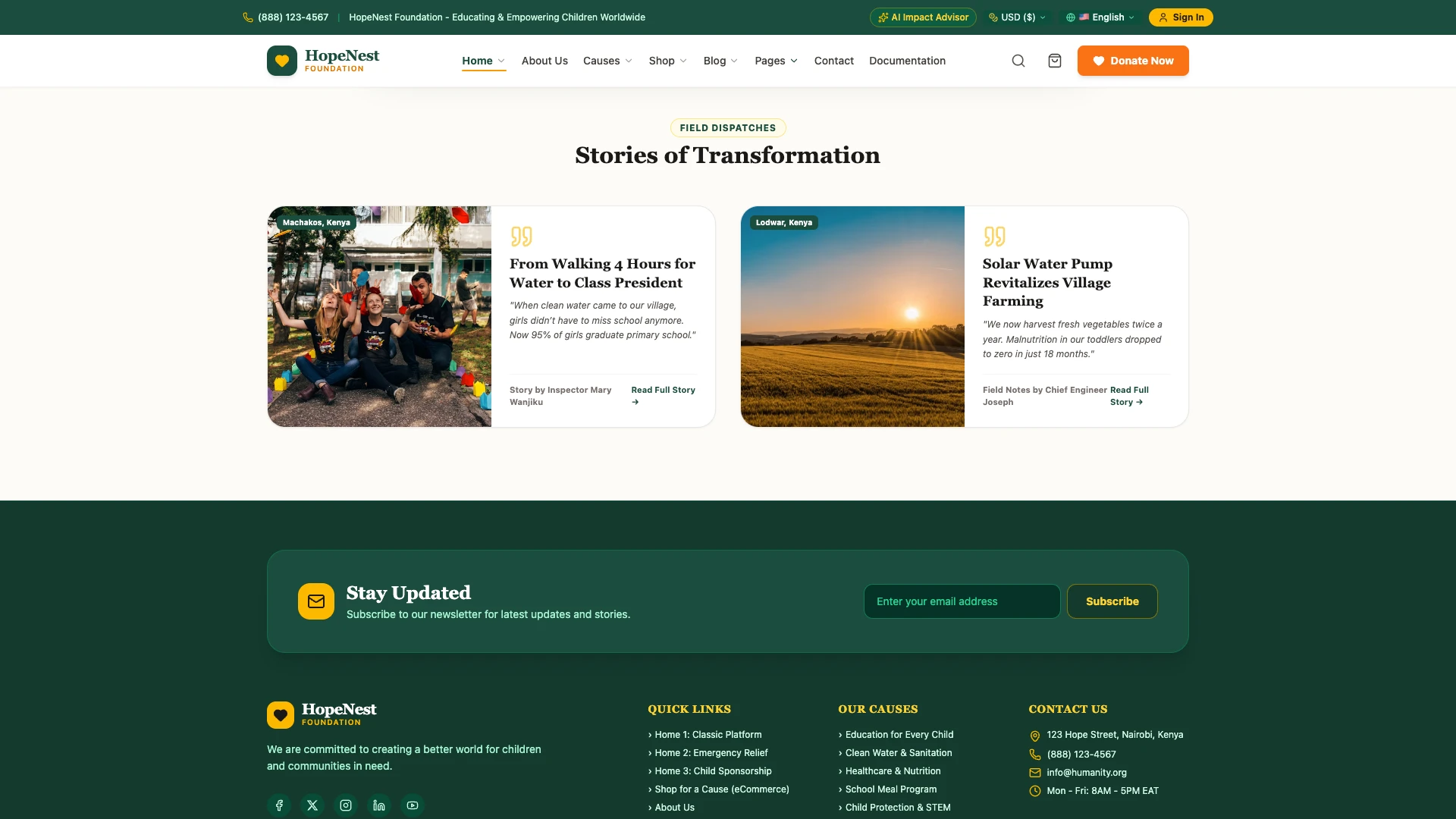 HopeNest - NGO, Charity & Donation Next.js Tailwind Template