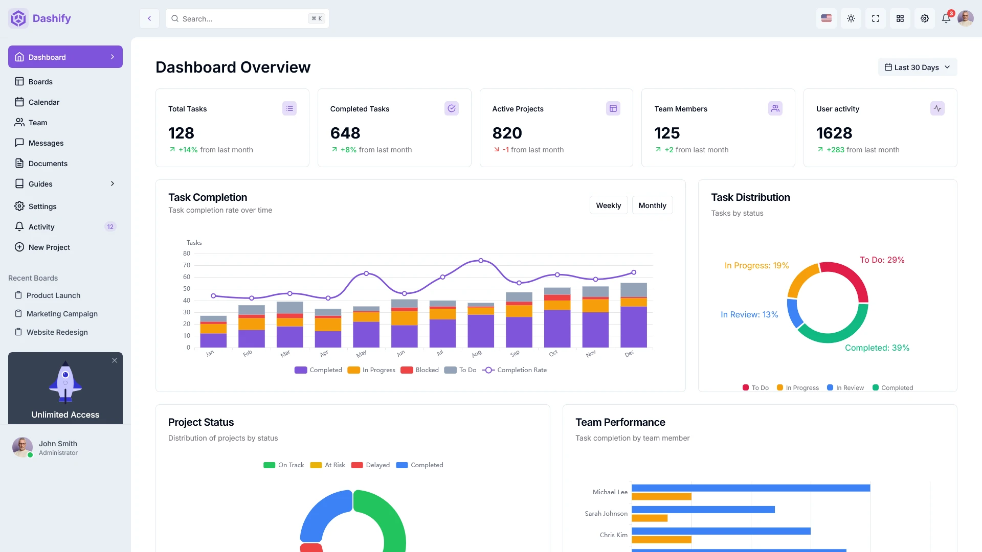 Dashify - NextJS TailwindCSS Admin Dashboard Template