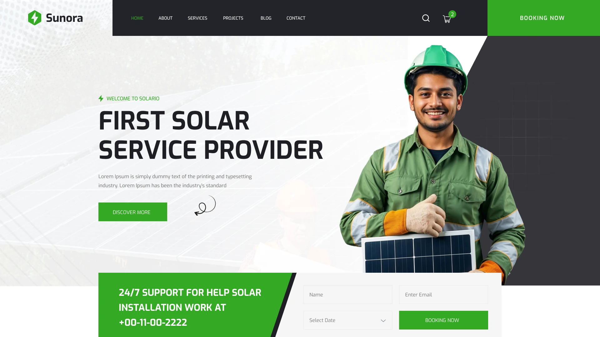 Sunora - Solar Energy & Panel Installation Figma Template (Screenshot 1 of 1)