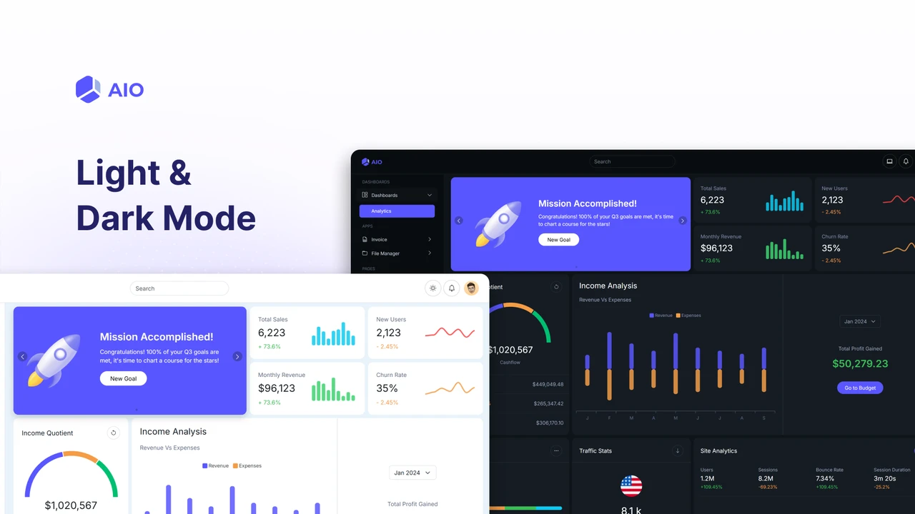 AIO - SaaS Admin Dashboard