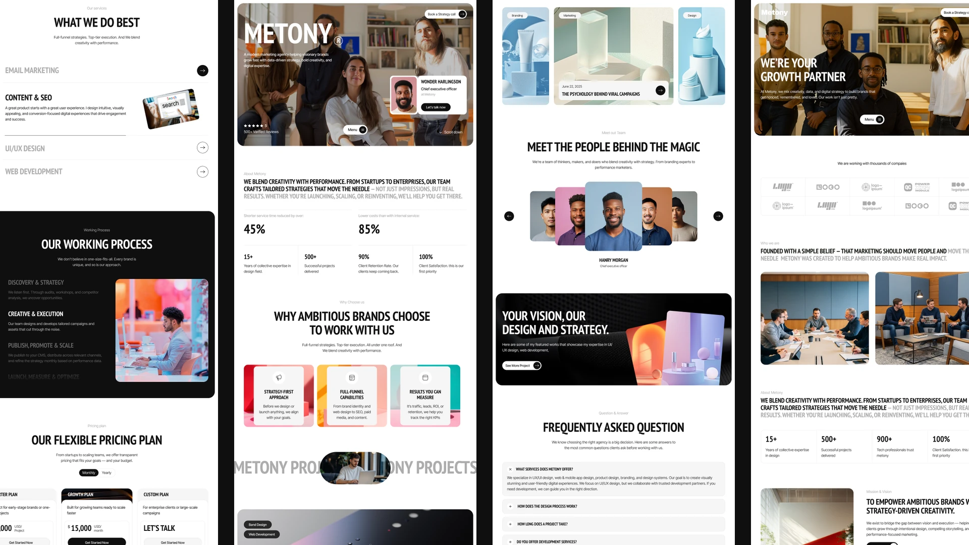 Metony - Creative Agency & Marketing Agency Framer and Figma Template