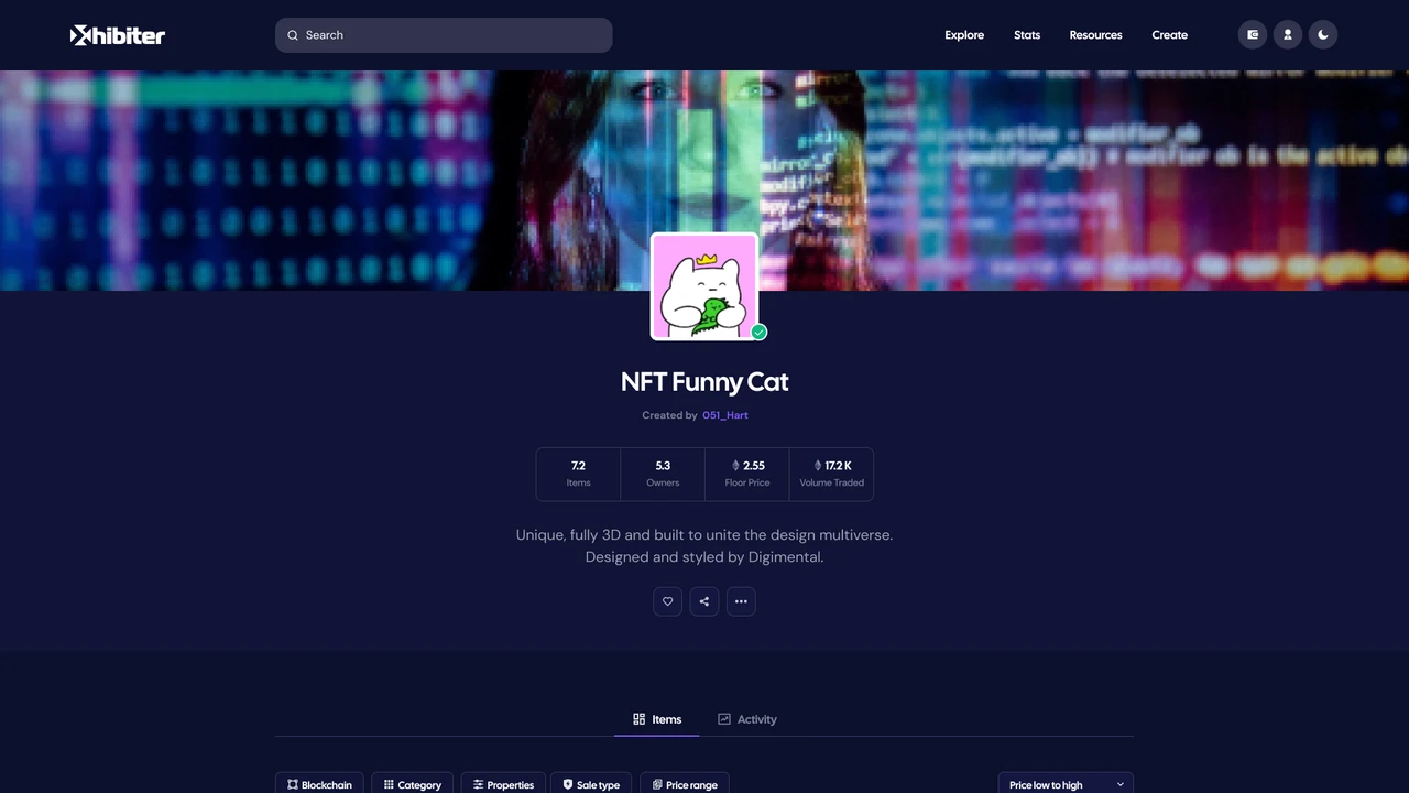 Xhibiter - Web3 Crypto NFT Marketplace Figma Template