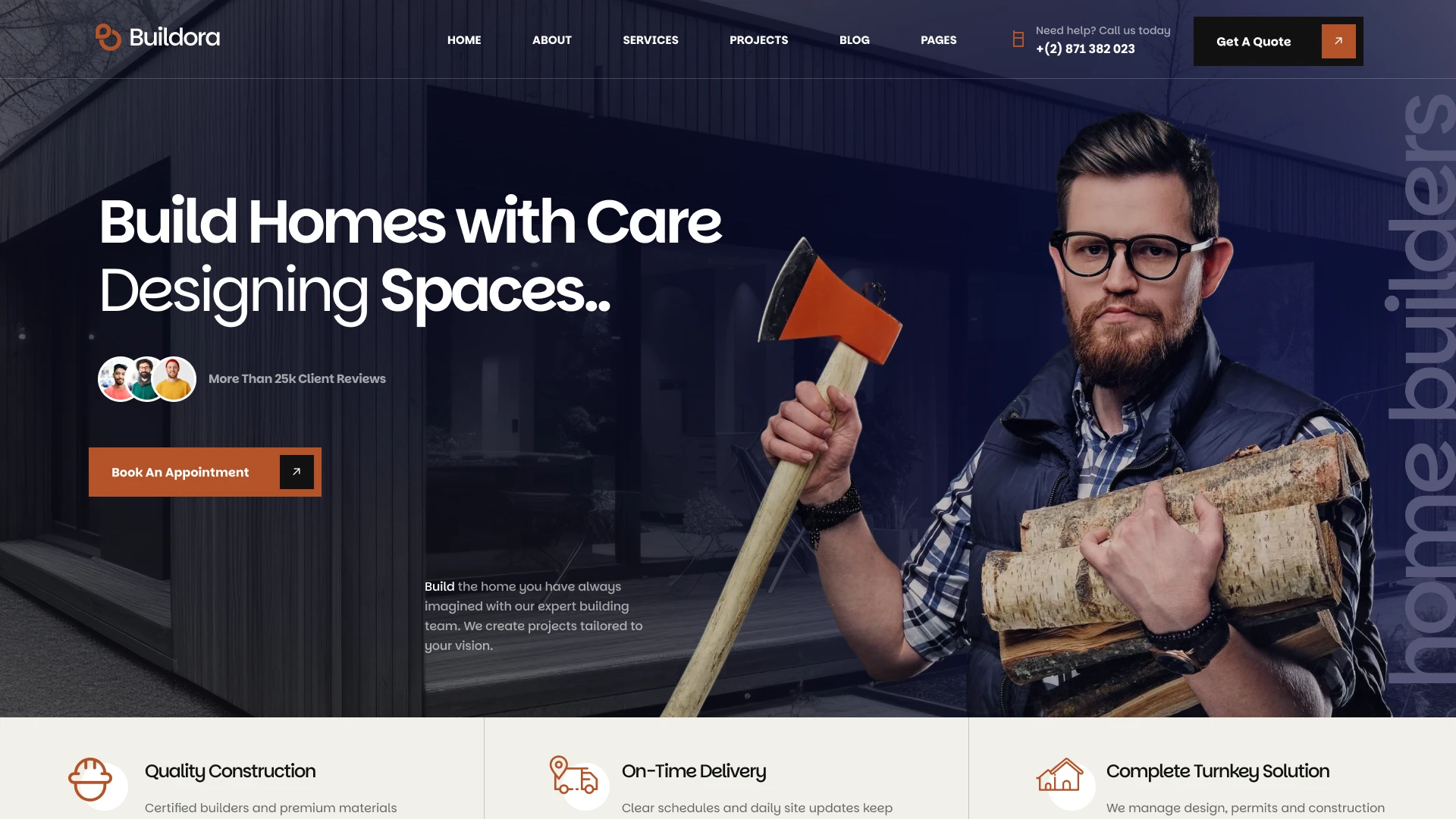 Buildora - Construction & Home Builder Figma Template (Screenshot 1 of 1)