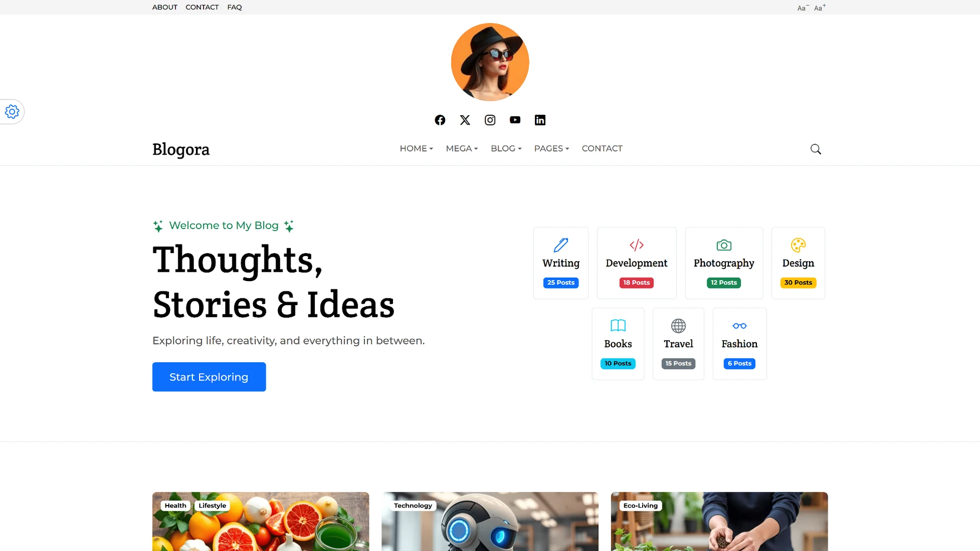 Blogora - Simple Personal Blog & Portfolio HTML Templates