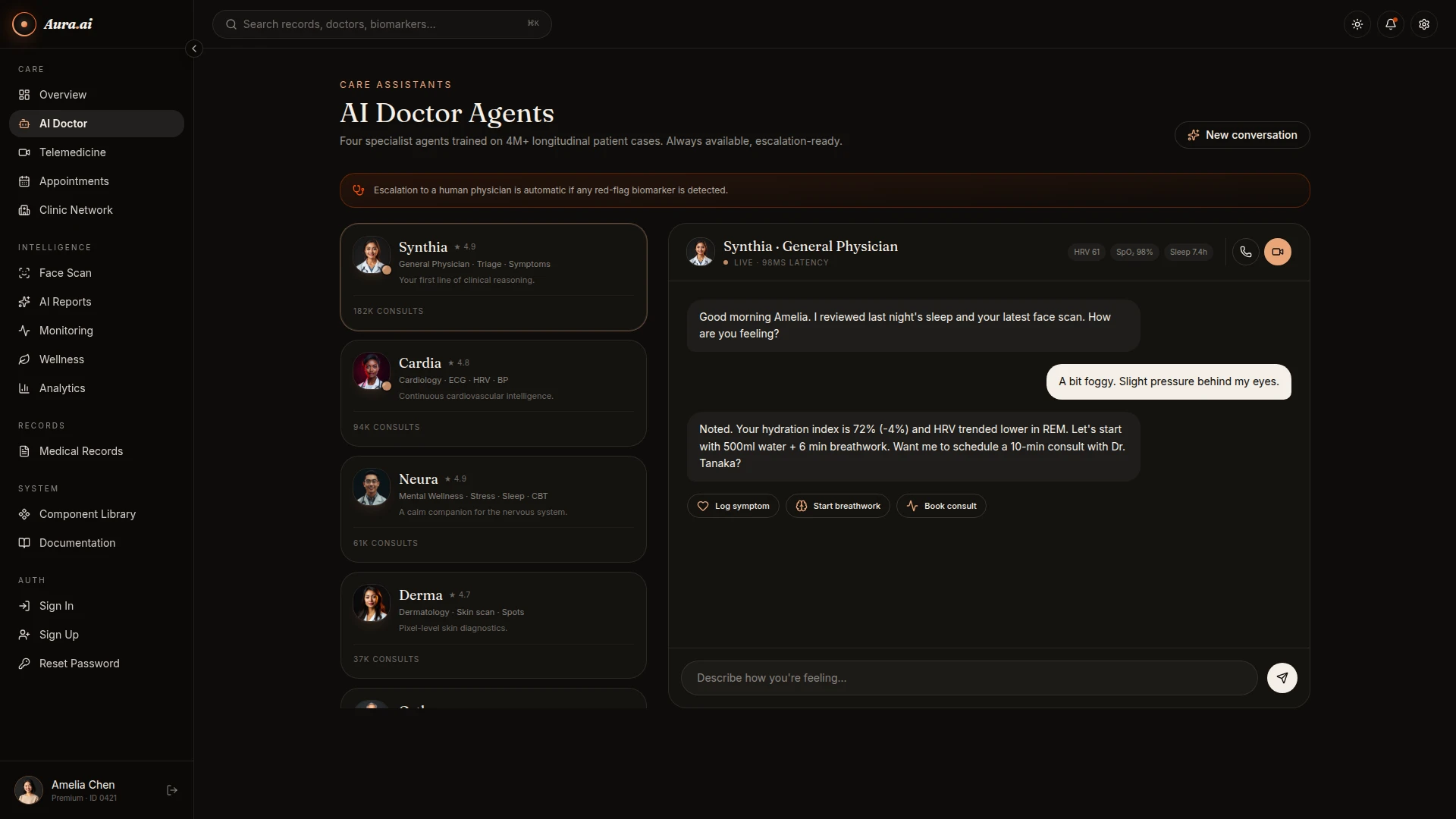 AuraClinic - AI Healthcare Admin Dashboard UI Template