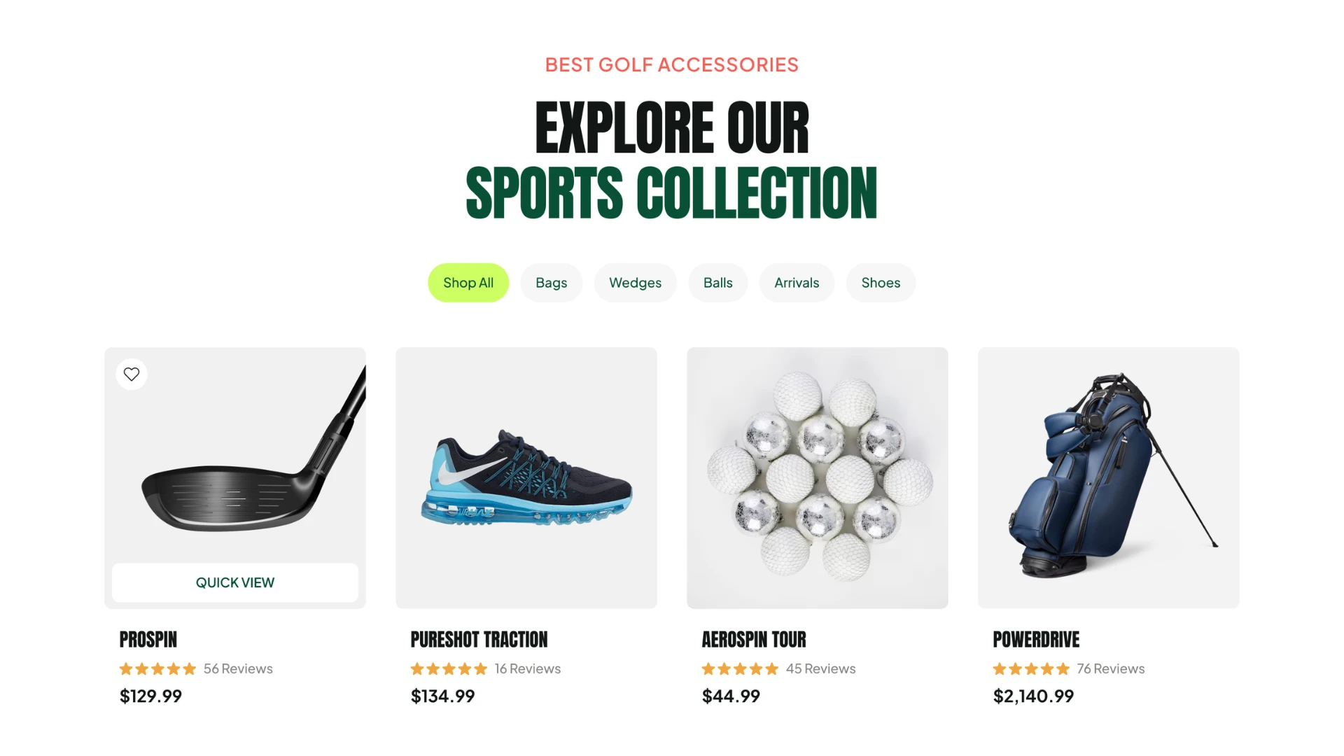 Grin Golf - Golf Academy & Pro Shop Ecommerce HTML Template