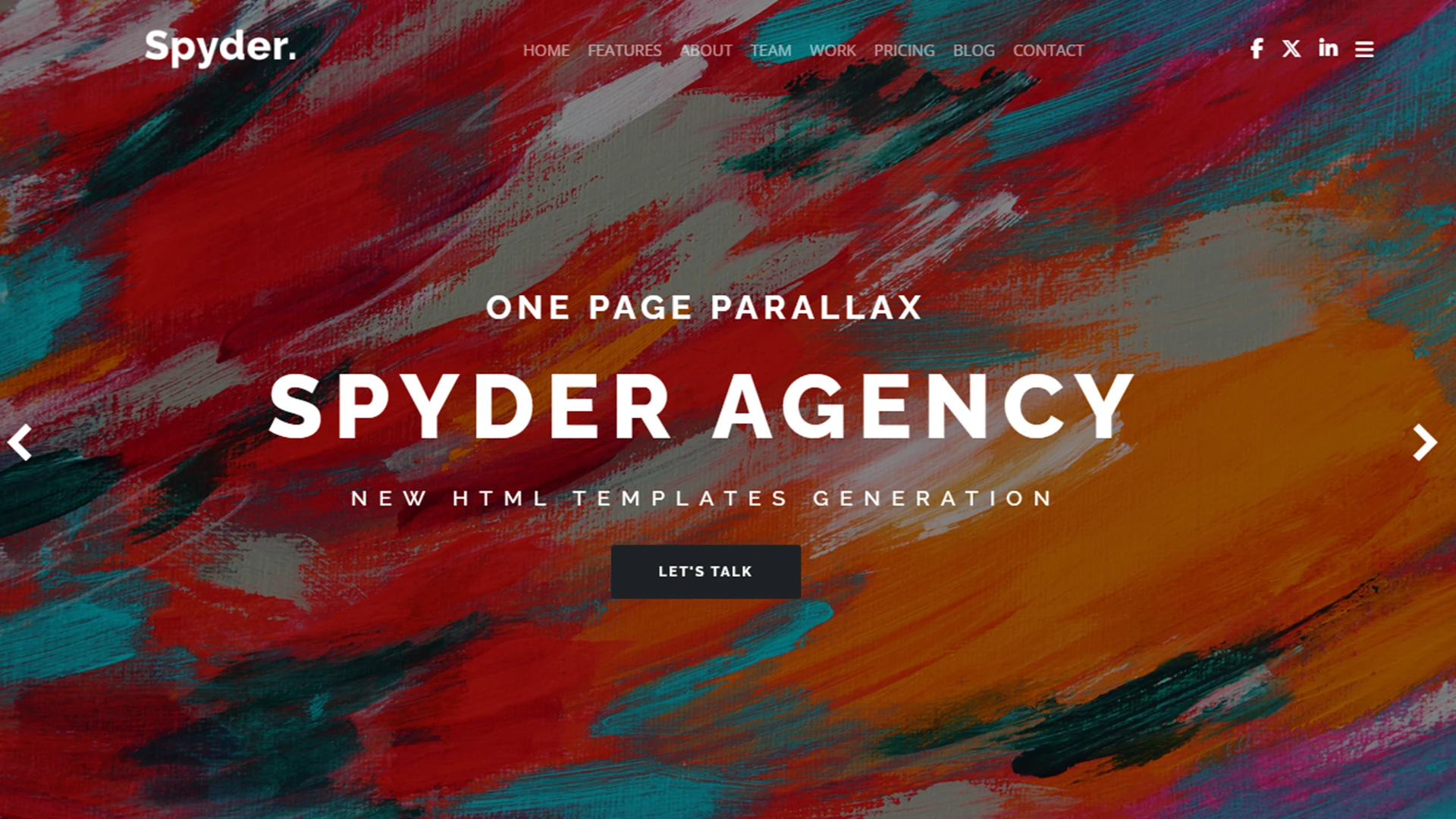 Spyder - One Page Parallax HTML Template