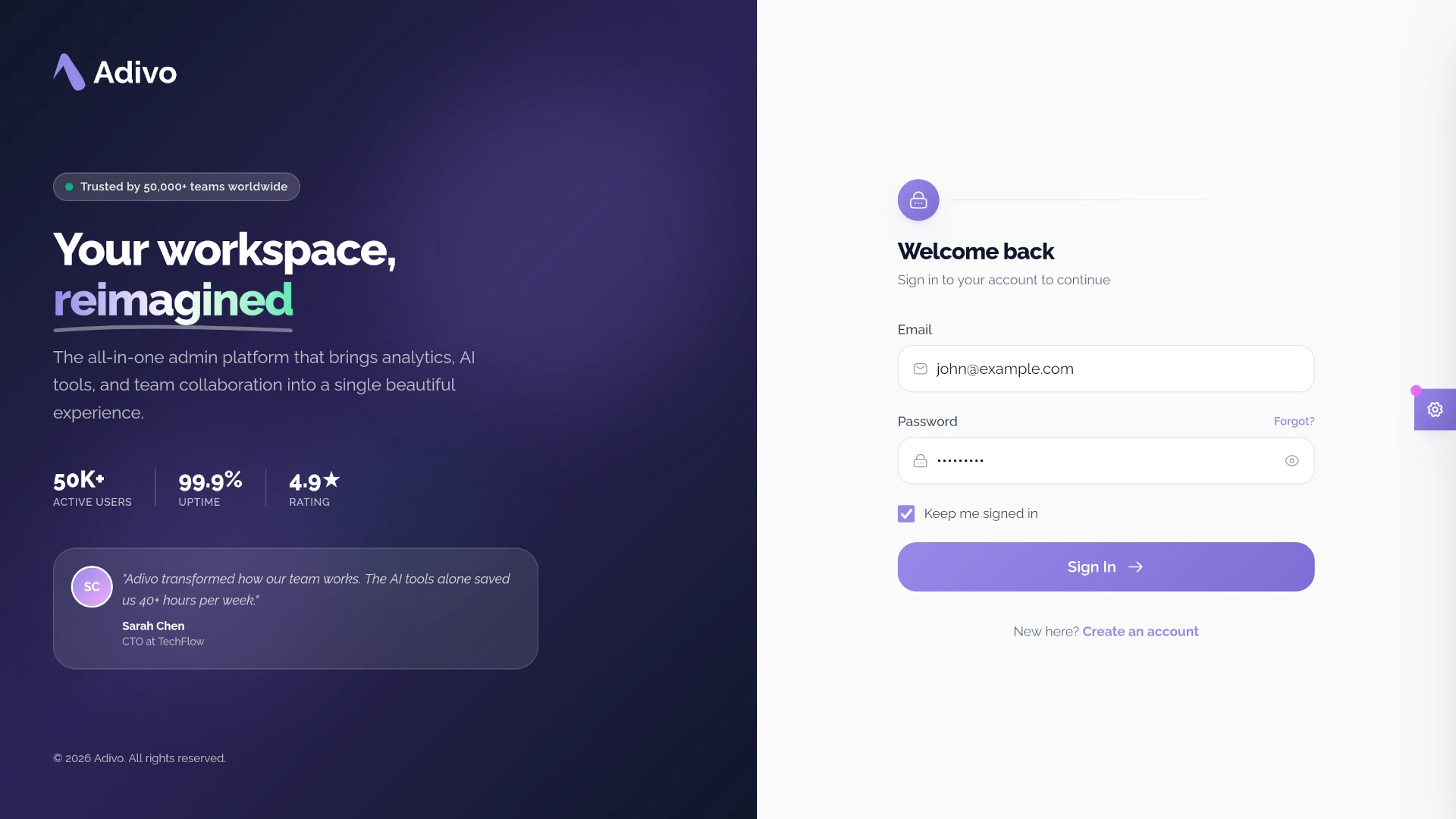 Adivo - AI Ready React 19 Admin Dashboard Template