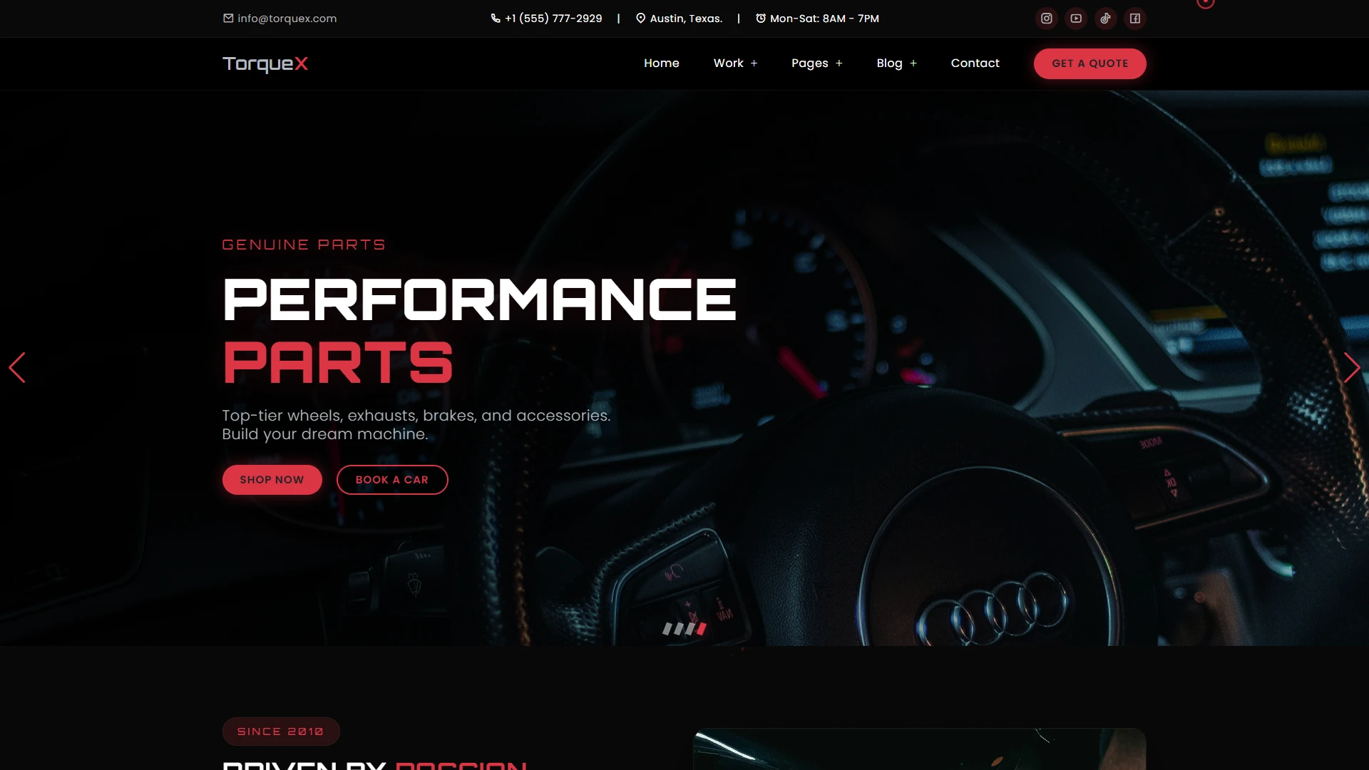 TorqueX - Automotive Directory, Dealership and Booking HTML Template