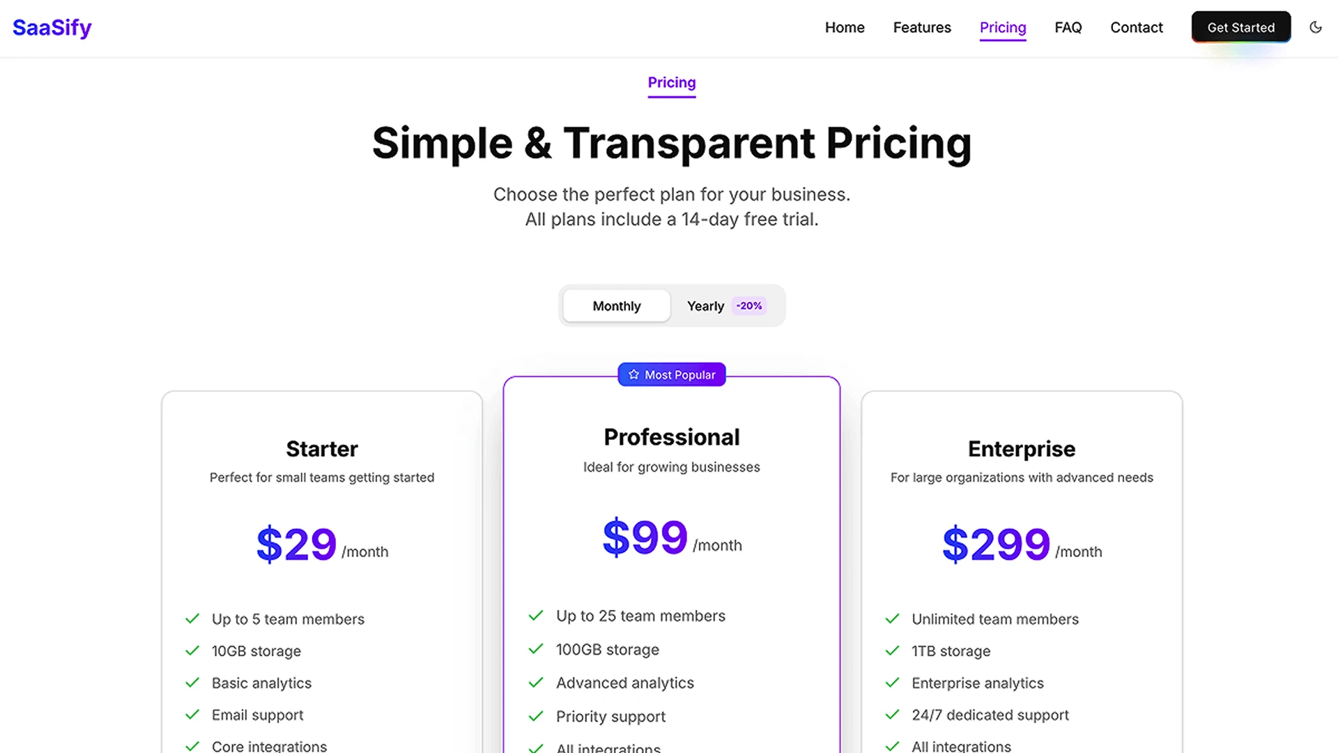 SaaSify - Tailwind & Next.js Landing Page Template for SaaS Products