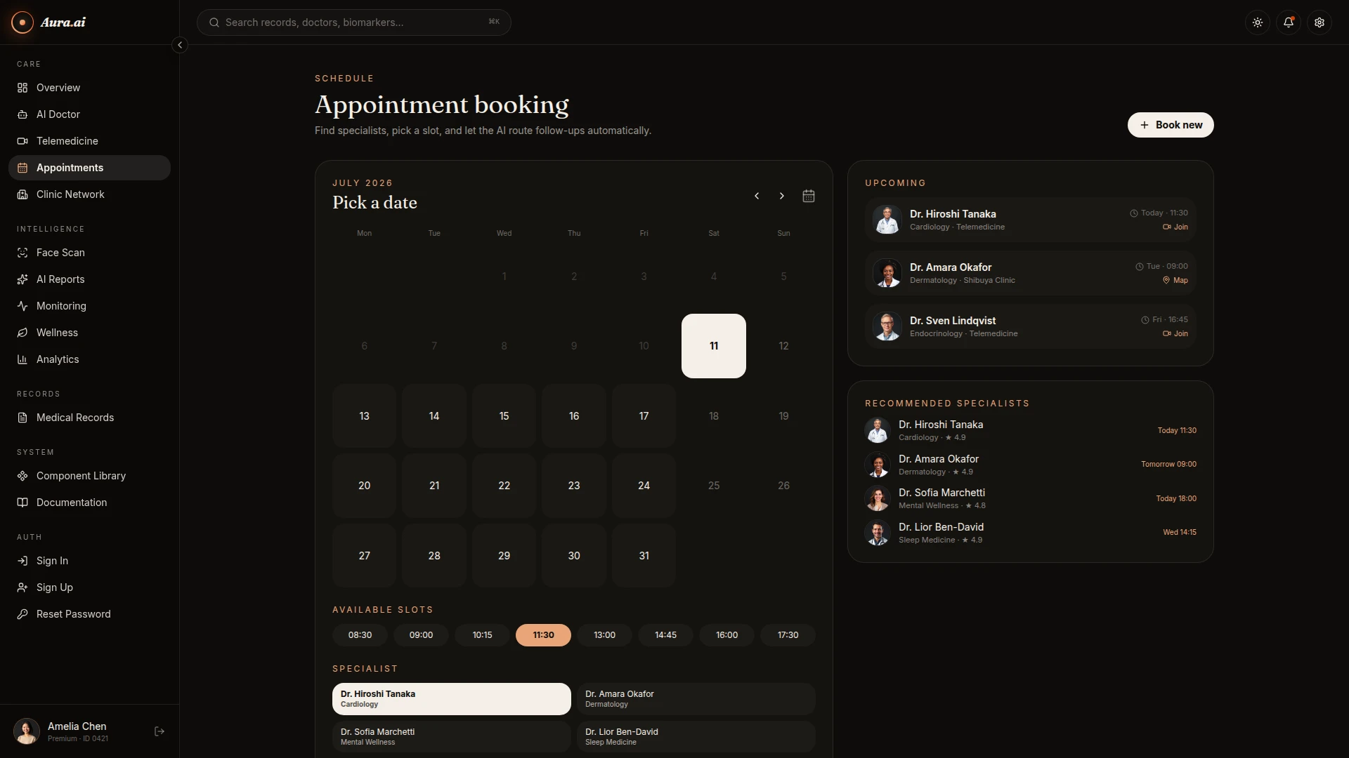 AuraClinic - AI Healthcare Admin Dashboard UI Template