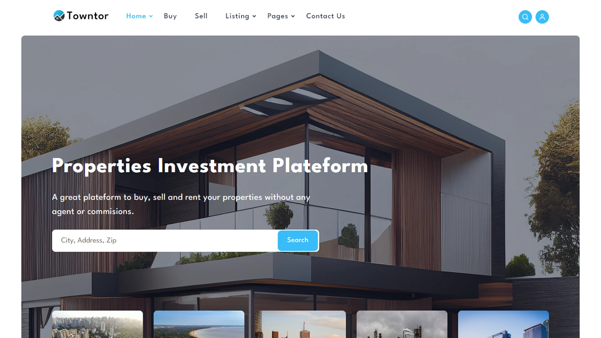 Towntor - Vue.js Real Estate Landing Template