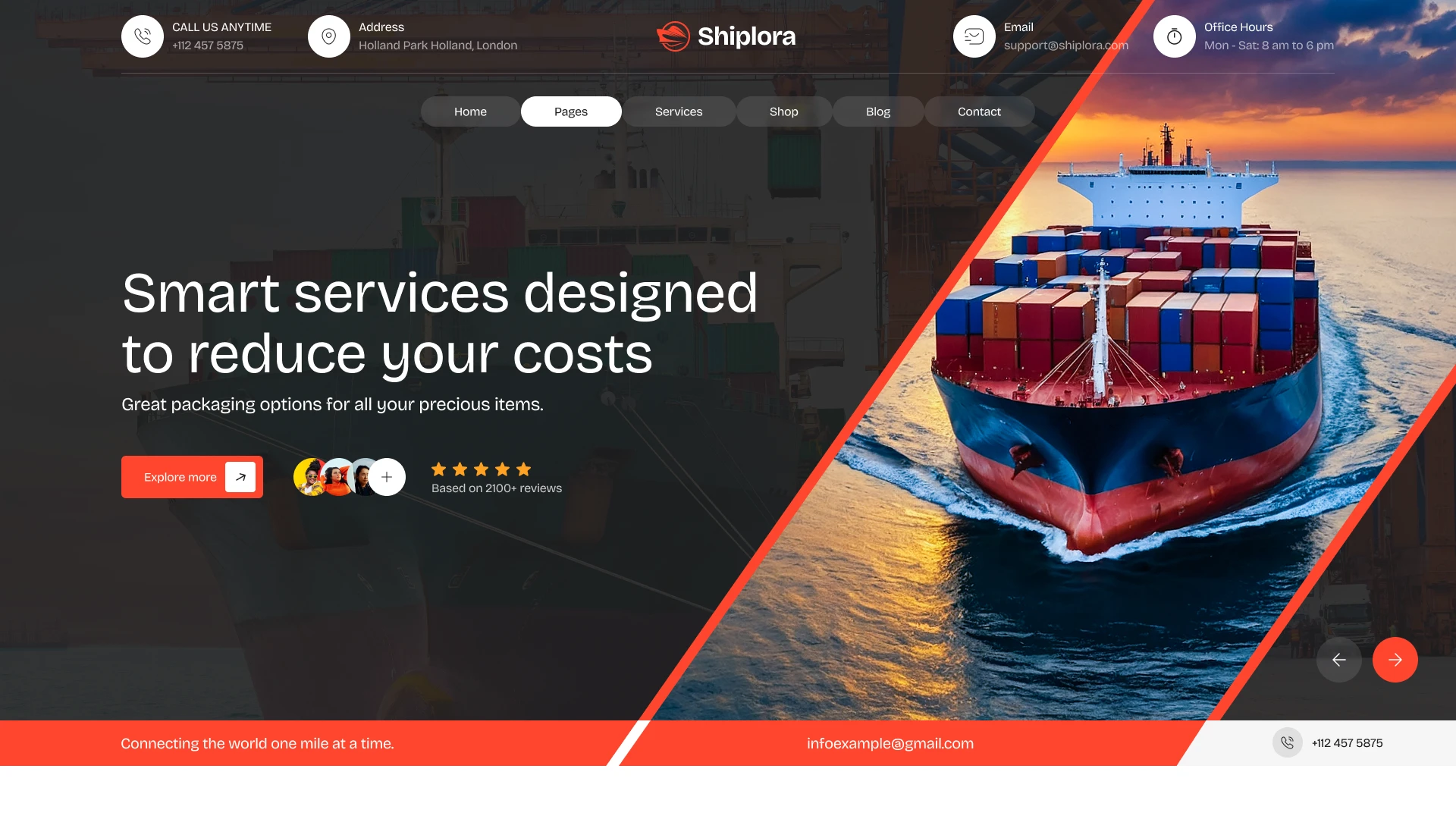 Shiplora - Cargo Shipping & Freight Figma Template (Screenshot 1 of 1)