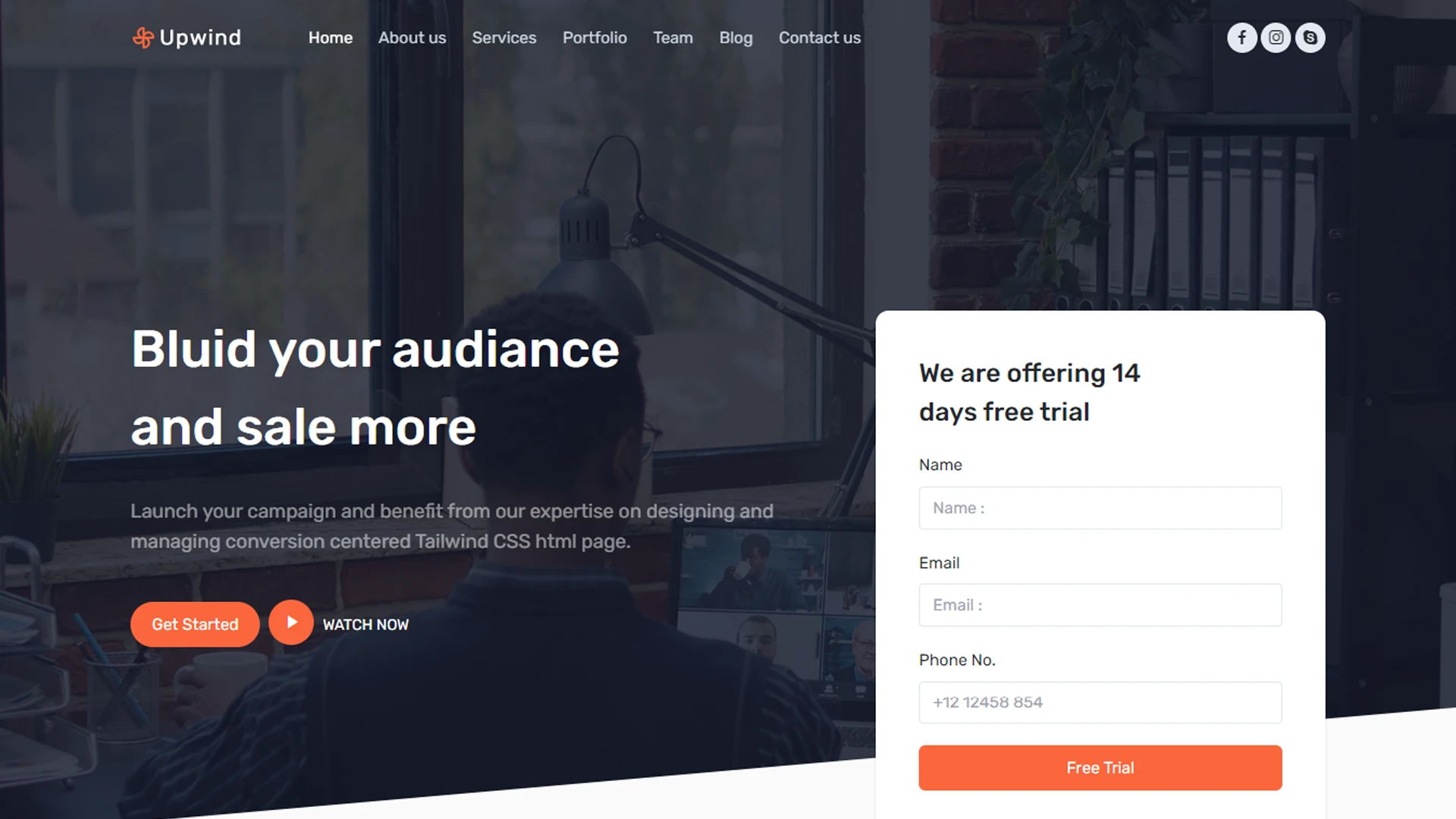 Upwind - Tailwind CSS Landing Page Template