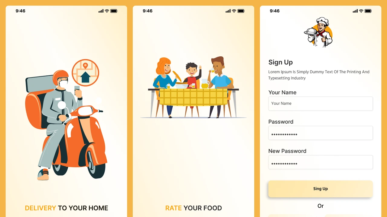 Food Pro - Food Delivery Mobile App Figma UI Template