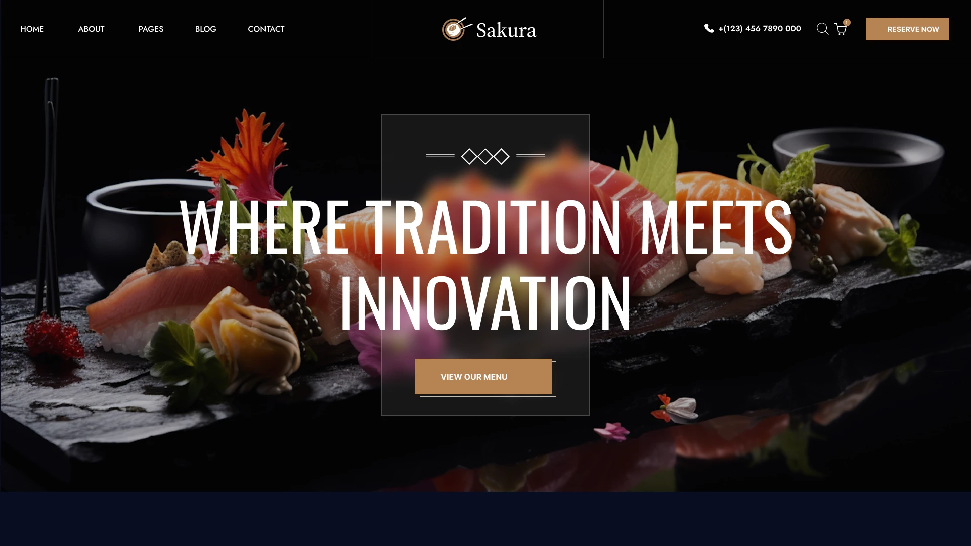 Sakura - Sushi Restaurant & Omakase Figma Template (Screenshot 1 of 1)