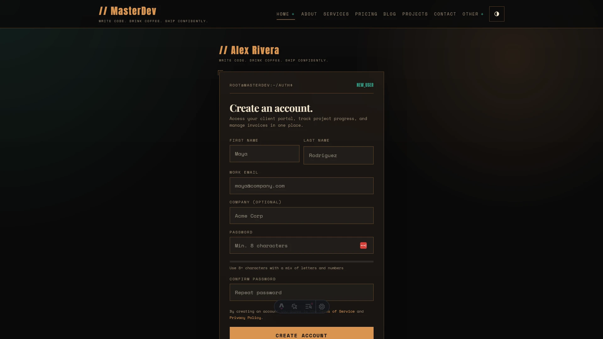MasterDev - Developer Portfolio Astro Template with Sass & Tailwind Utilities