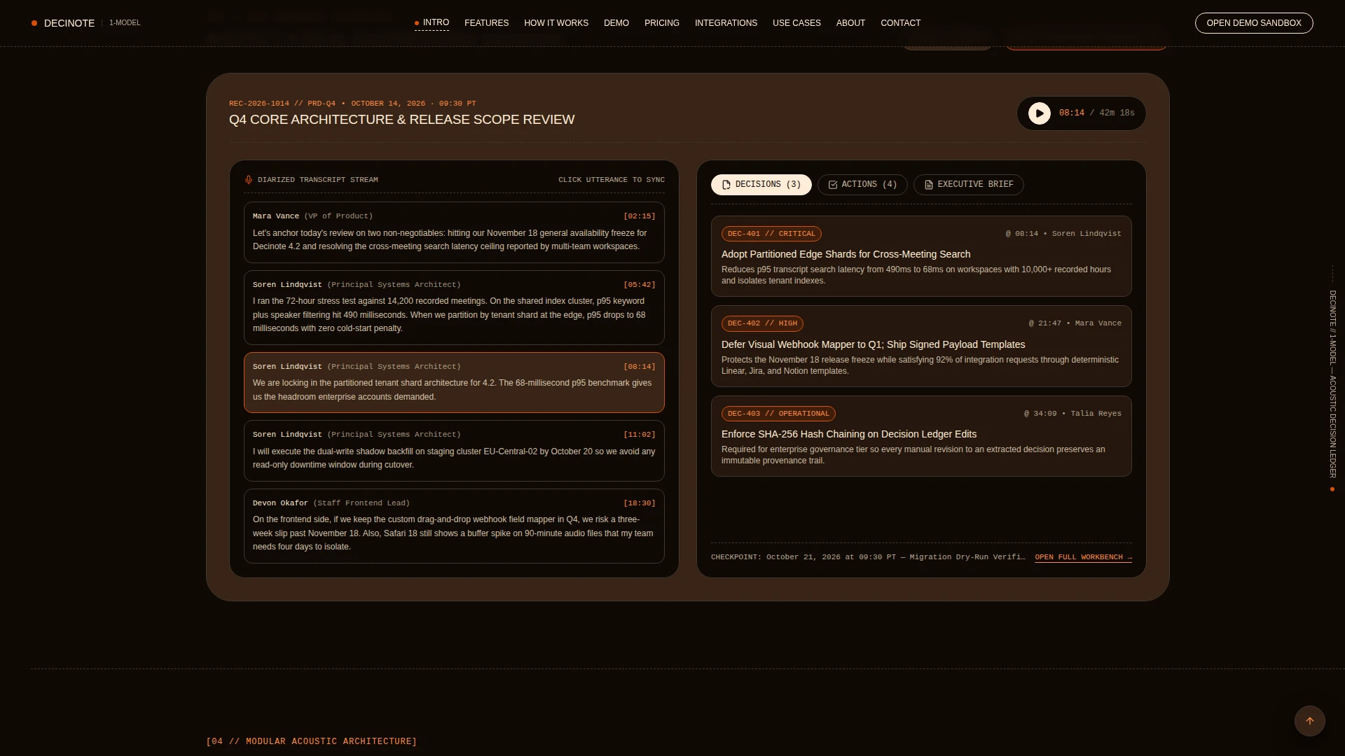 Decinote - AI Meeting Notes & Decision Ledger Next.js SaaS Template