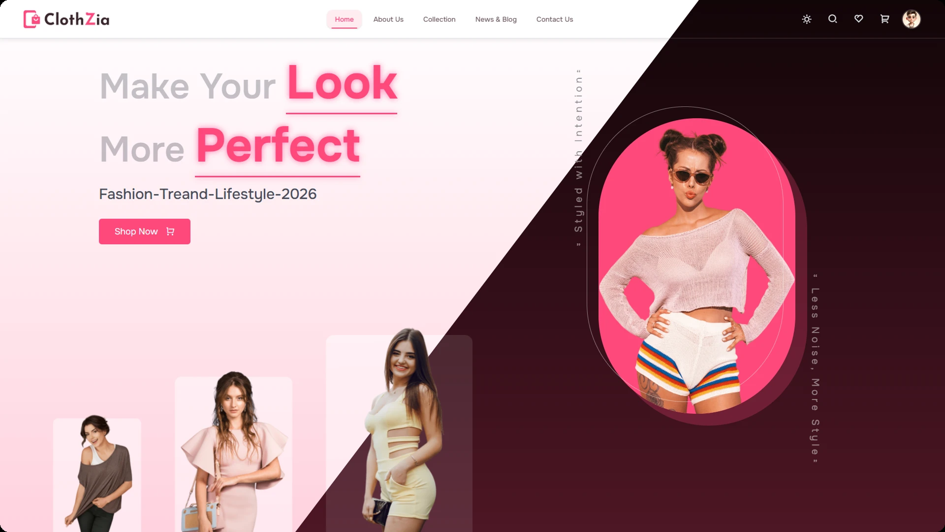 Clothzia - Ecommerce Website Template React Tailwind Modern Fashion Store