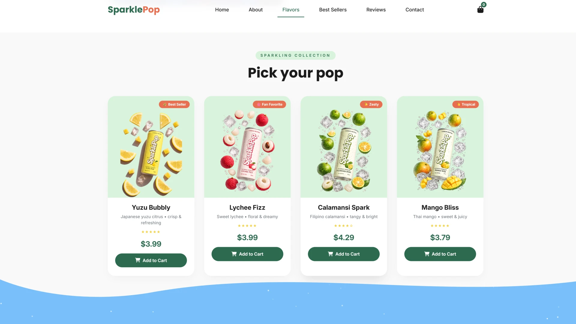 SparklePop - Beverage & Drink Store Landing Page Template