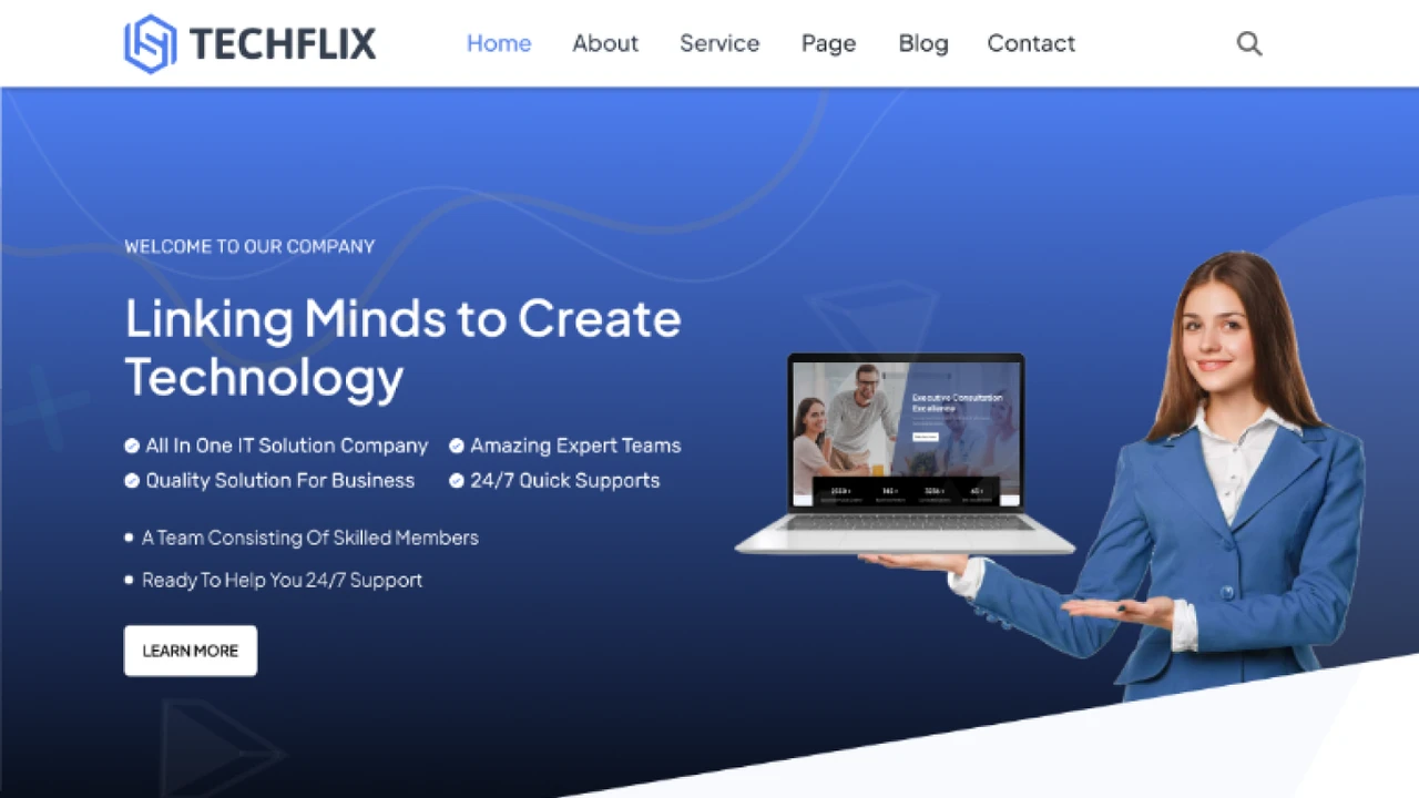 TechFlix - Figma Template for Businesses and Startups UI Kit