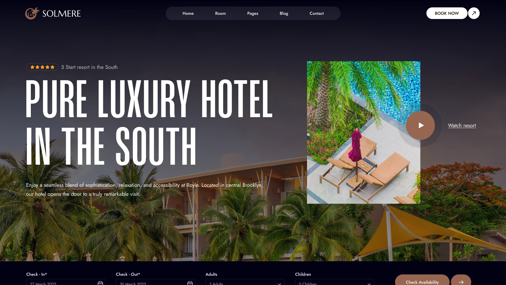 Solmere - Resort & Spa Hotel Figma Template (Screenshot 1 of 1)