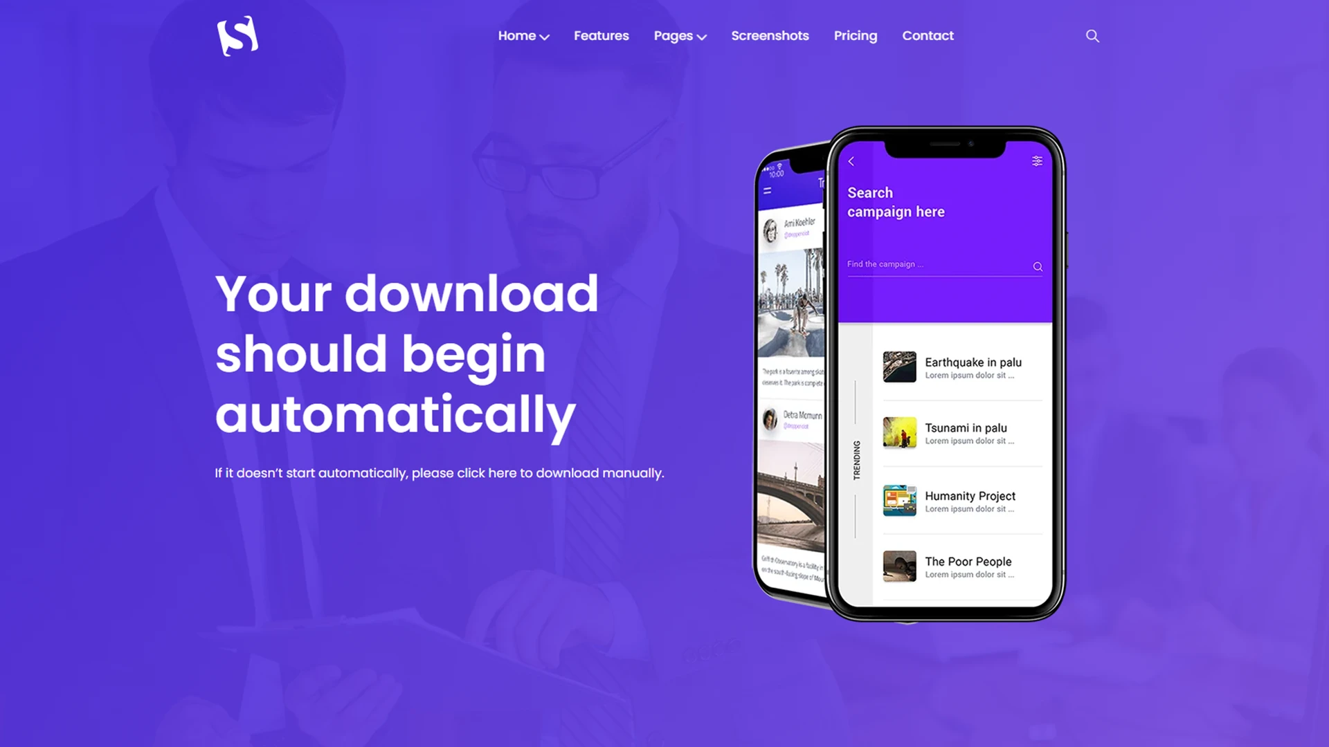 sApp - App Landing Page Template