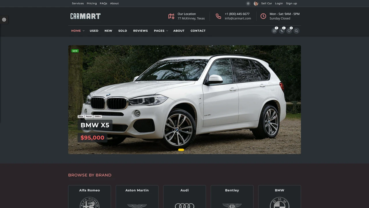 CarMart - Automotive Directory and Dealership Bootstrap 5 Template