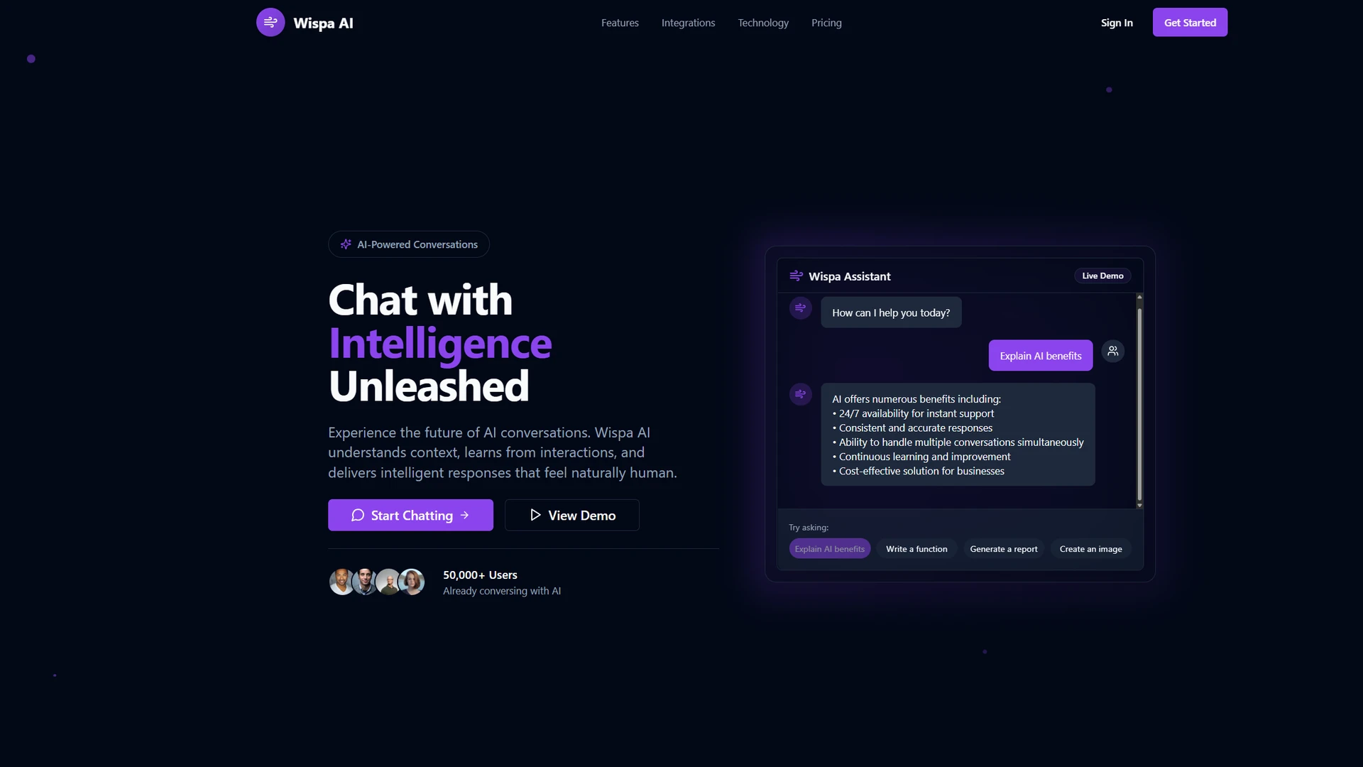 Wispa - Advanced AI Chat Interface with Bot Creation
