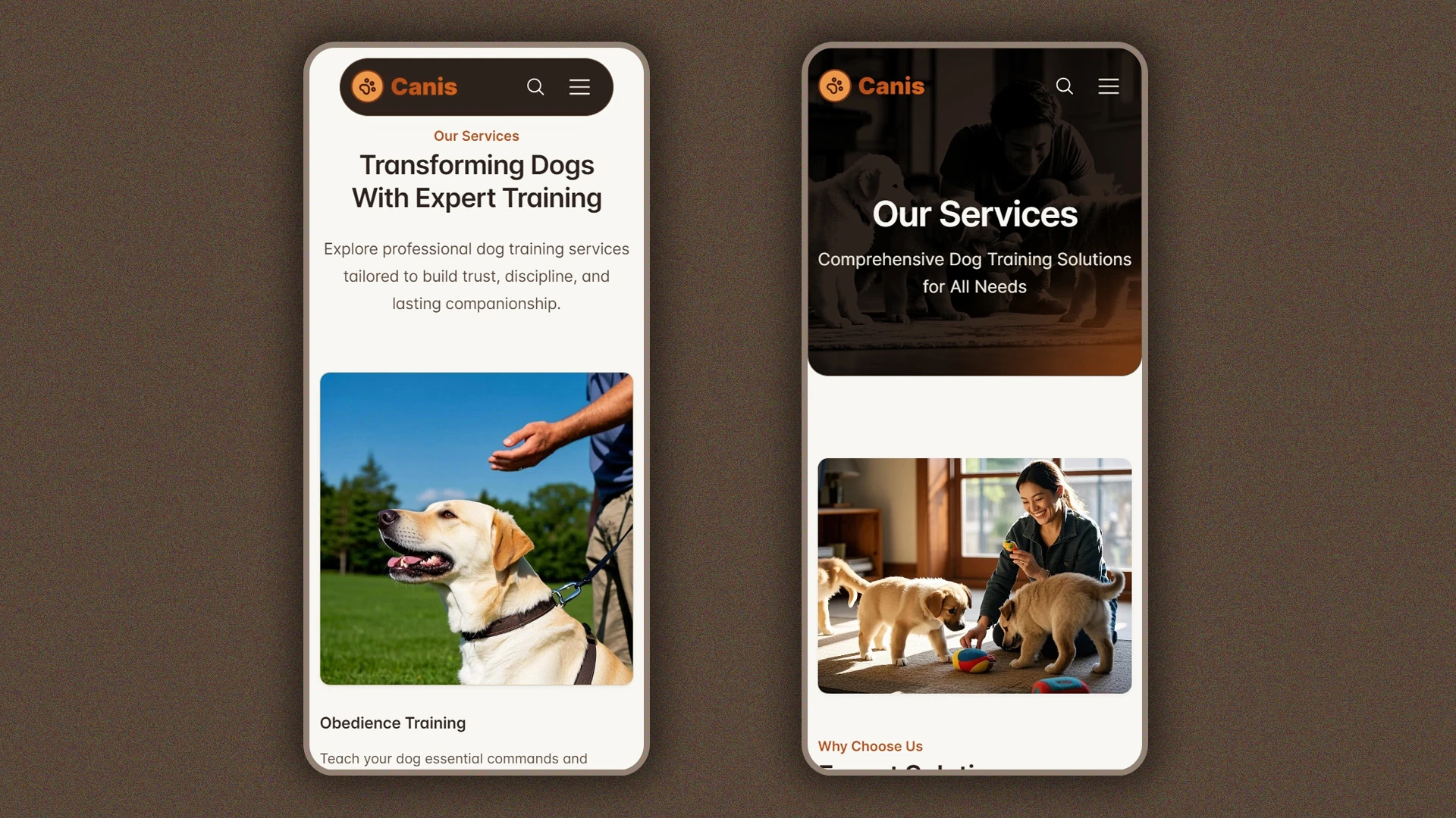 Canis - Professional Dog Training Services HTML Website Template