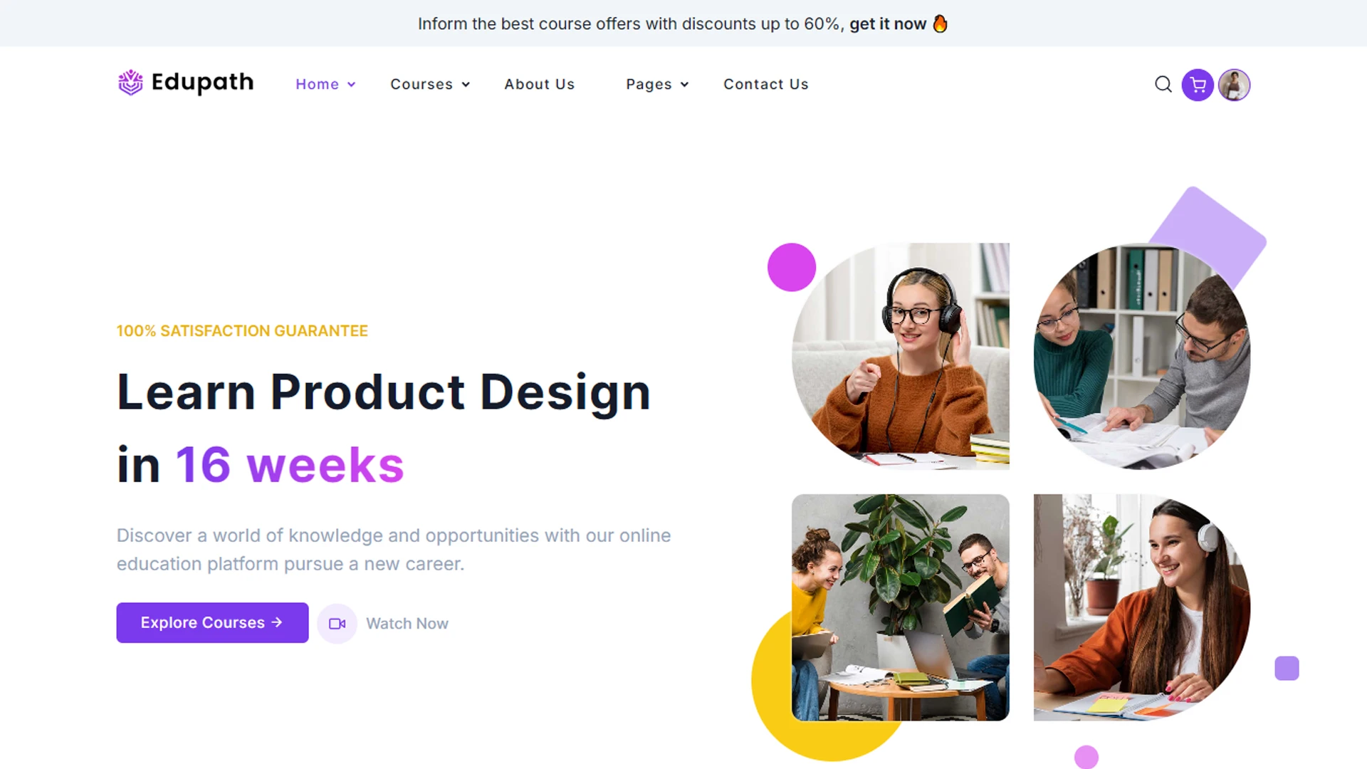 Edupath - Tailwind CSS Online Courses & Education LMS Template