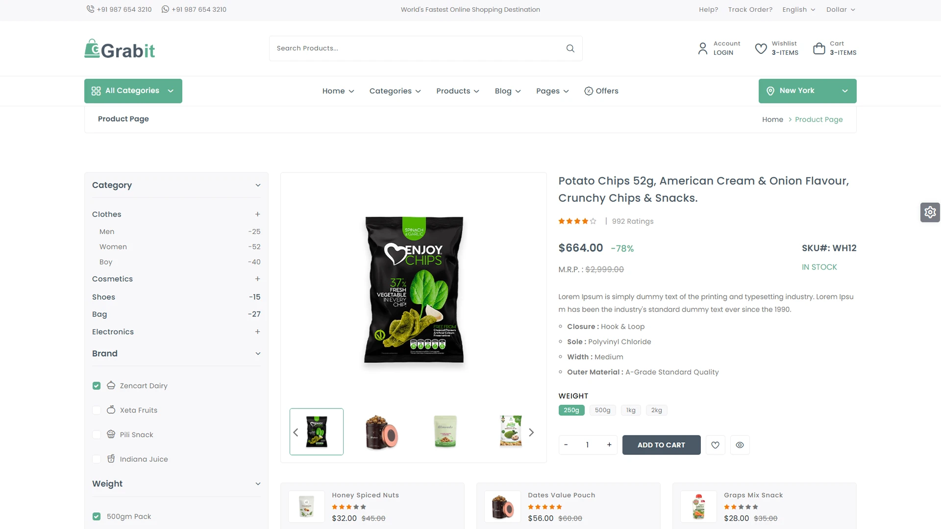 Grabit - Multipurpose eCommerce HTML + Admin Dashboard Bootstrap 5 Template