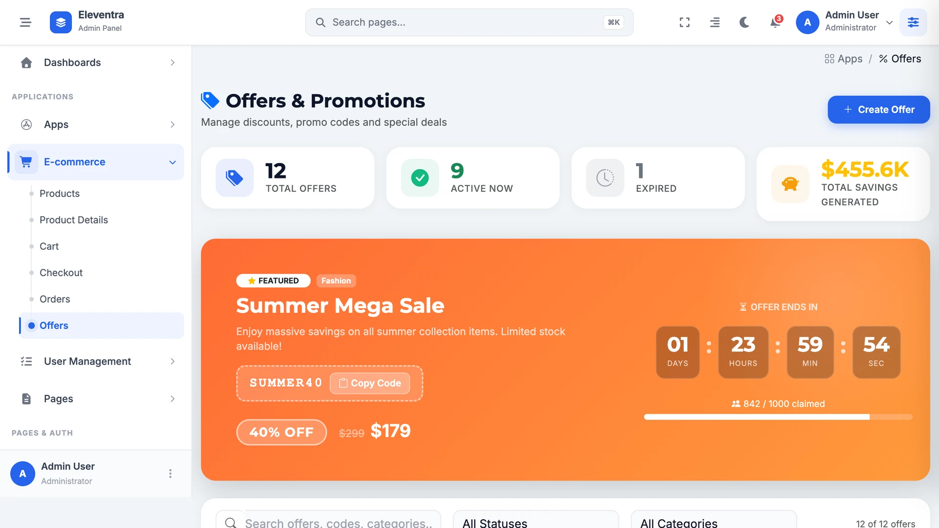 Eleventra - Angular 21 Admin Dashboard Template + UI Kit + 90+ Pages